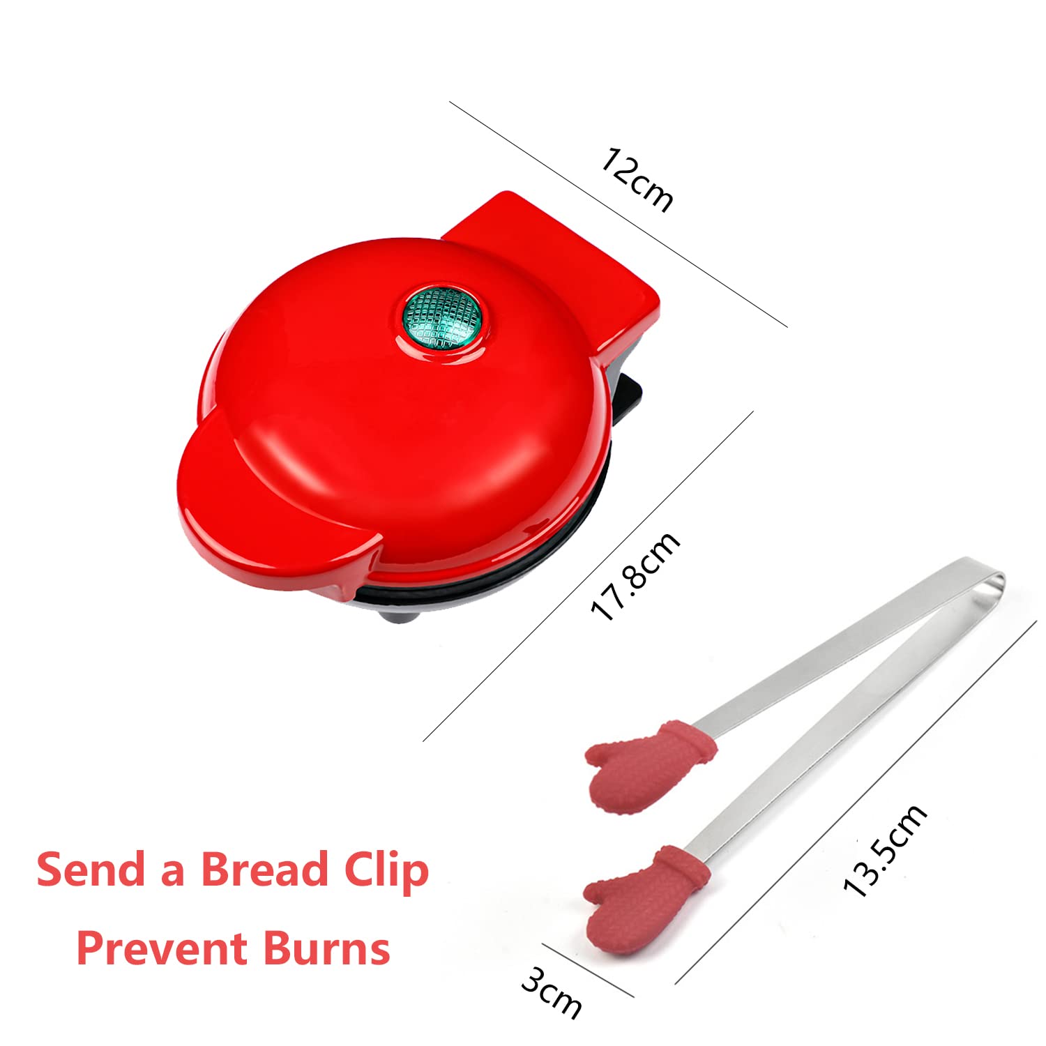 Mini Waffle Maker with Non-Stick Coating - 350W Heart-Shaped Waffle Iron for Kids, Perfect for Birthday Parties, Easter Breakfast & Family Gatherings