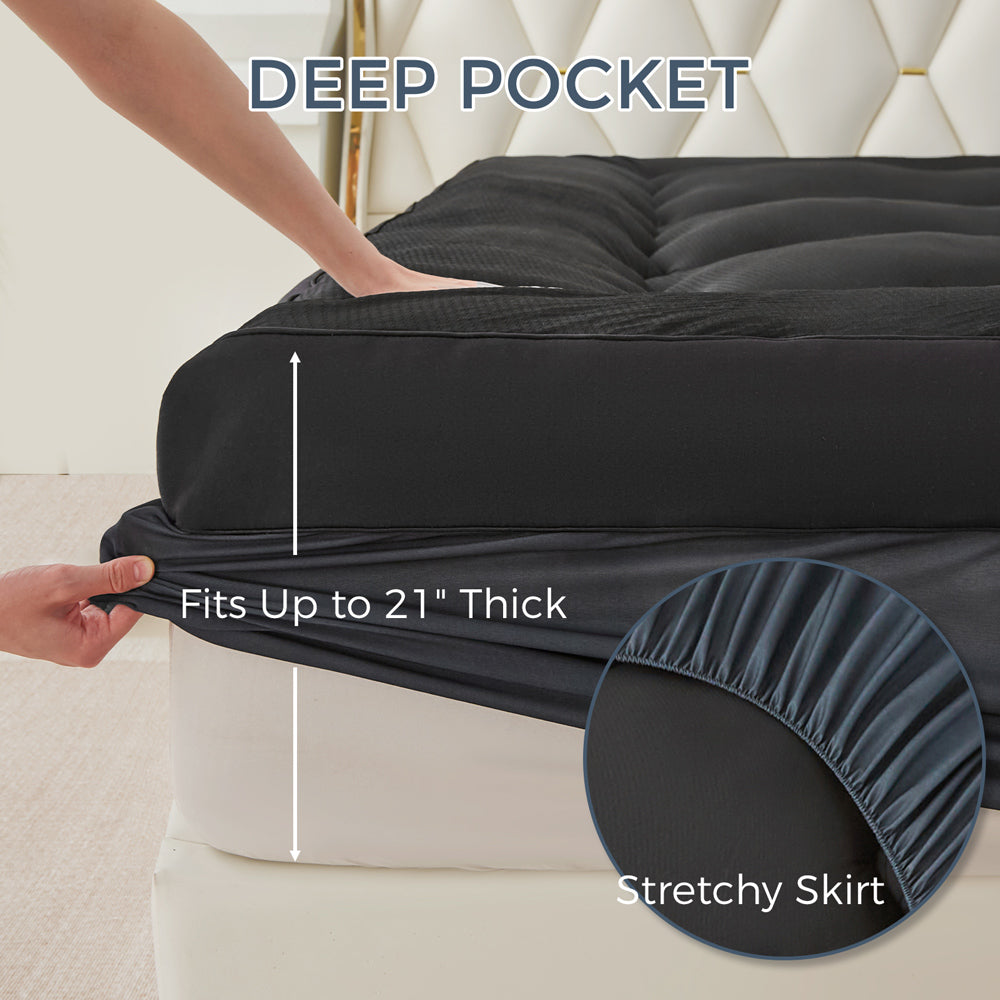 MAXYOYO Extra Thick Cooling Mattress Topper - 8-21