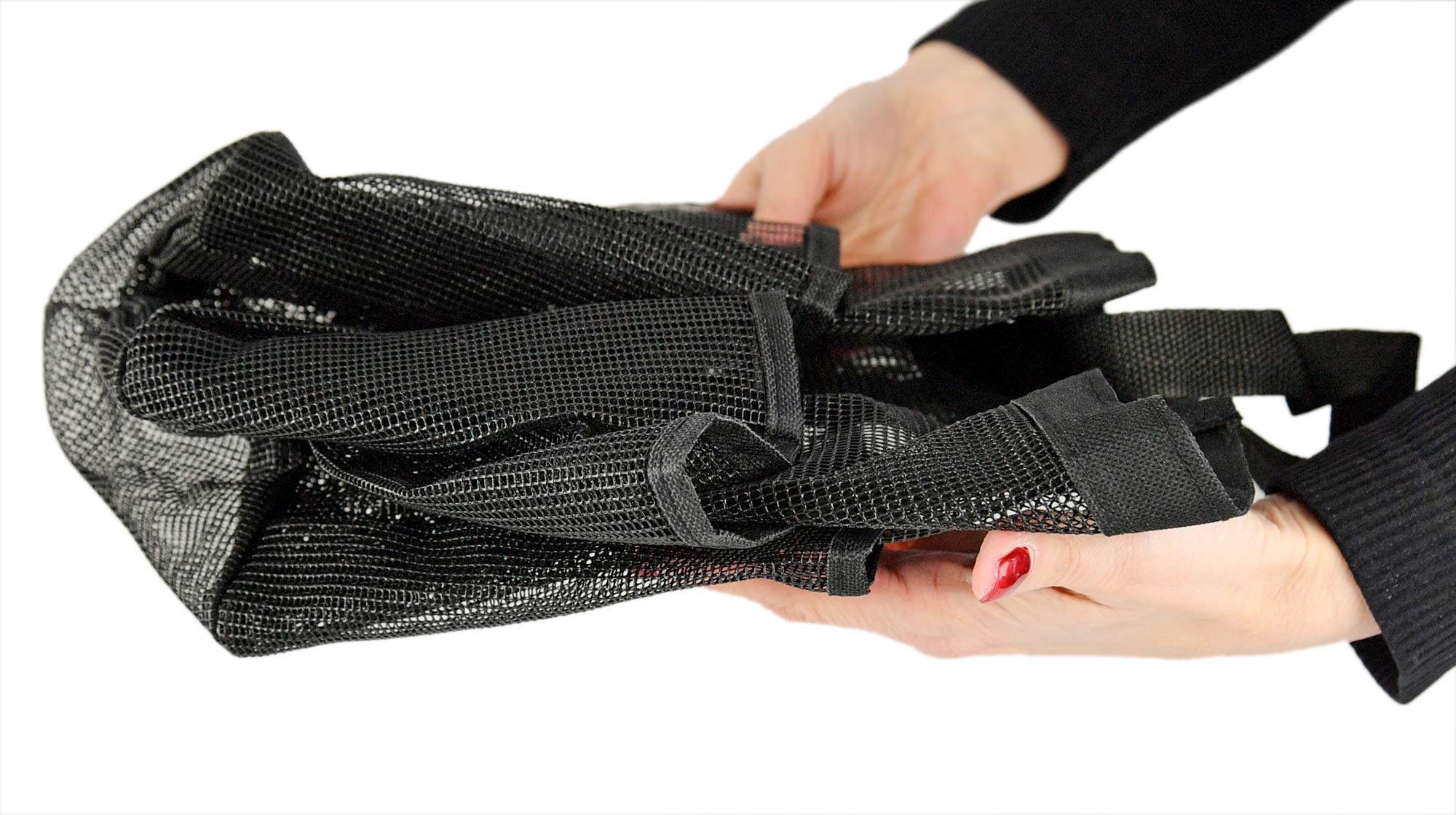 Home-X Mesh Shower Caddy Tote | Portable Bathroom Organizer Bag for Toiletries & Accessories | 14” x 11” Black | Perfect for Travel, Camping & Dorm Showers