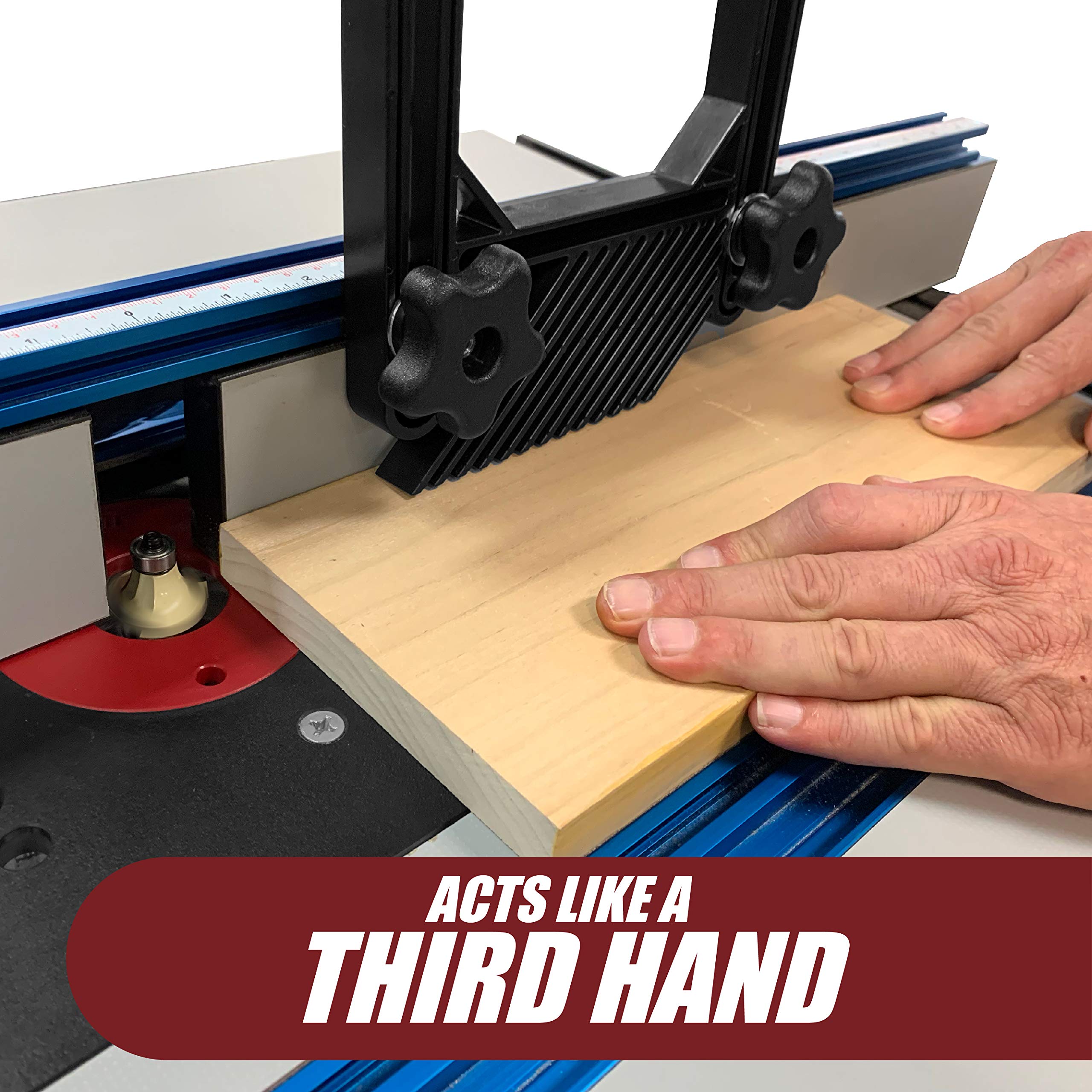 Premium Single Deluxe Featherboard with Aluminum Miter Lock Bar & T-Bolt Hardware - Compatible with Track & Miter Slot Mounting - Perfect for Table Saws, Router Tables, Band Saws - Woodworking & DIY Projects Essential Tool