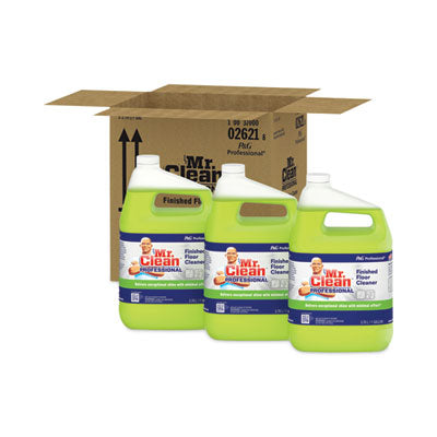 Mr Clean Finished Floor Cleaner - Lemon Scent, 1 Gallon (3/CS) | Hardwood, Tile & Laminate Floor Cleaner | For Homes, Offices & Commercial Spaces