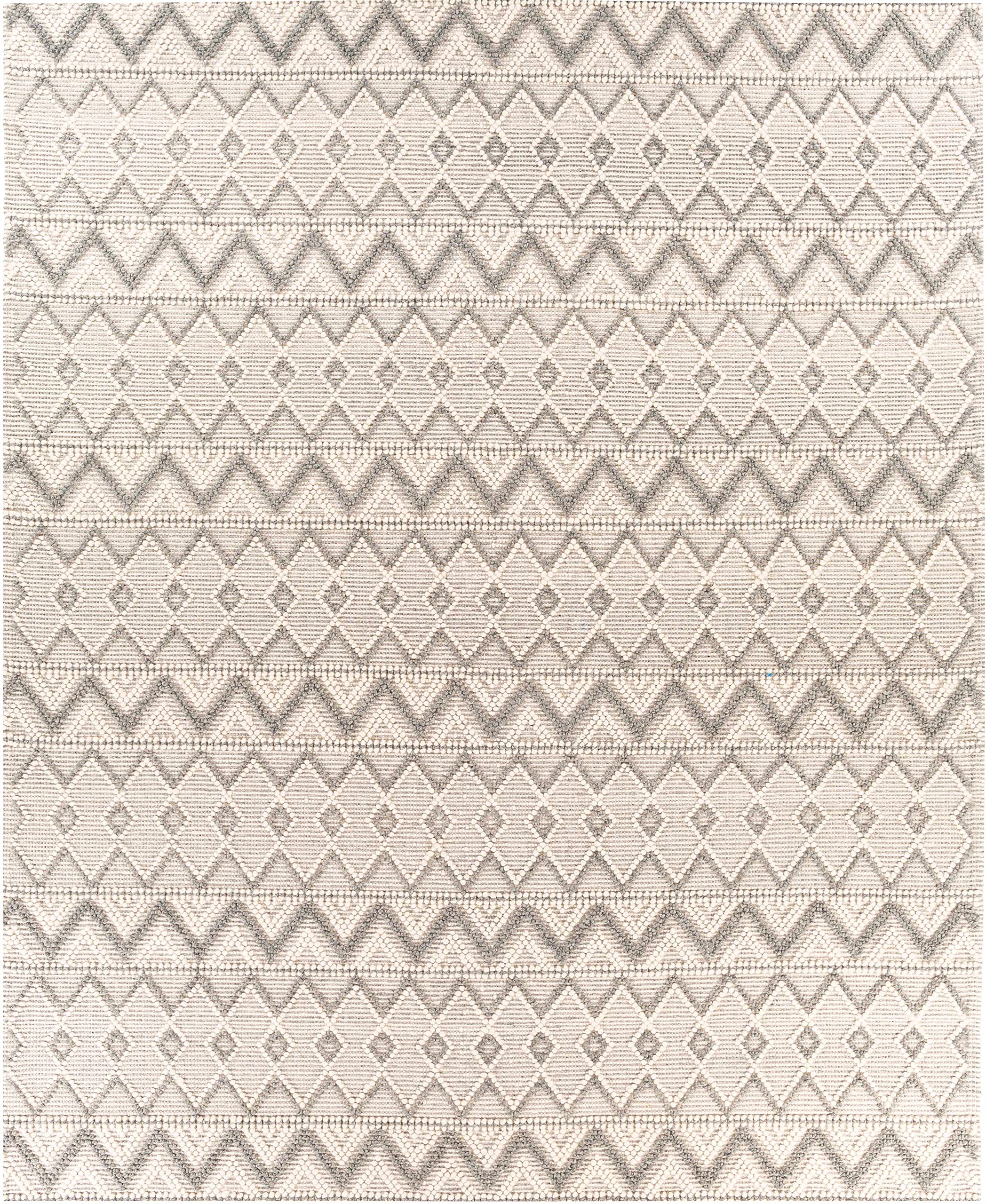 Hauteloom Antigo Boho Handwoven Wool High-Low Textured Area Rug - Farmhouse Moroccan Trellis Carpet for Living Room, Bedroom, Dining Room - Handmade Zig Zag Bubble Weave - Beige, Gray, Cream - 9' x 12' - Perfect for Boho, Farmhouse & Modern Decor Styles