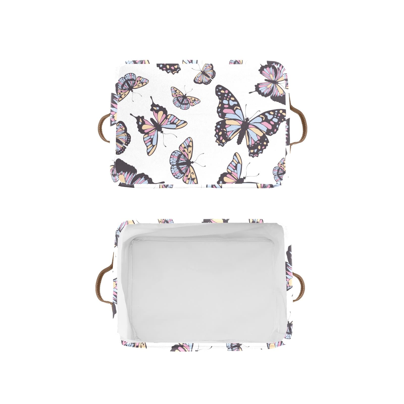 Deven Butterfly Personalized Large Storage Baskets with Handles - Decorative Organizing Bins for Shelves, Closet, Bathroom & Nursery - Home Organization Solution (1 Pack) - Perfect for Bedroom Storage, Kids' Room & Bathroom Essentials
