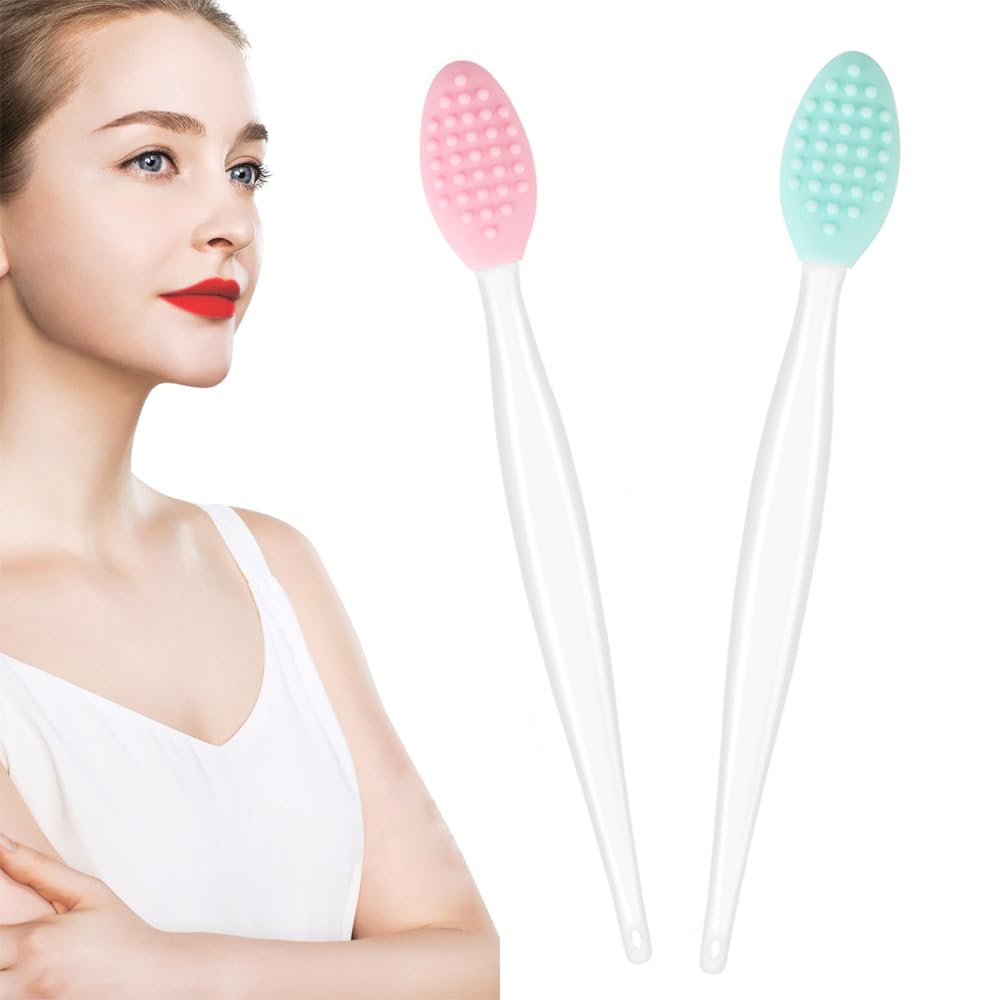 Exfoliating Lip Scrub Brush - Silicone Lip Scrubber Tool for Dark Lips & Dry Skin Care - Gentle Lip Exfoliator for Soft, Smooth Lips - Perfect for DIY Lip Care & Makeup Prep
