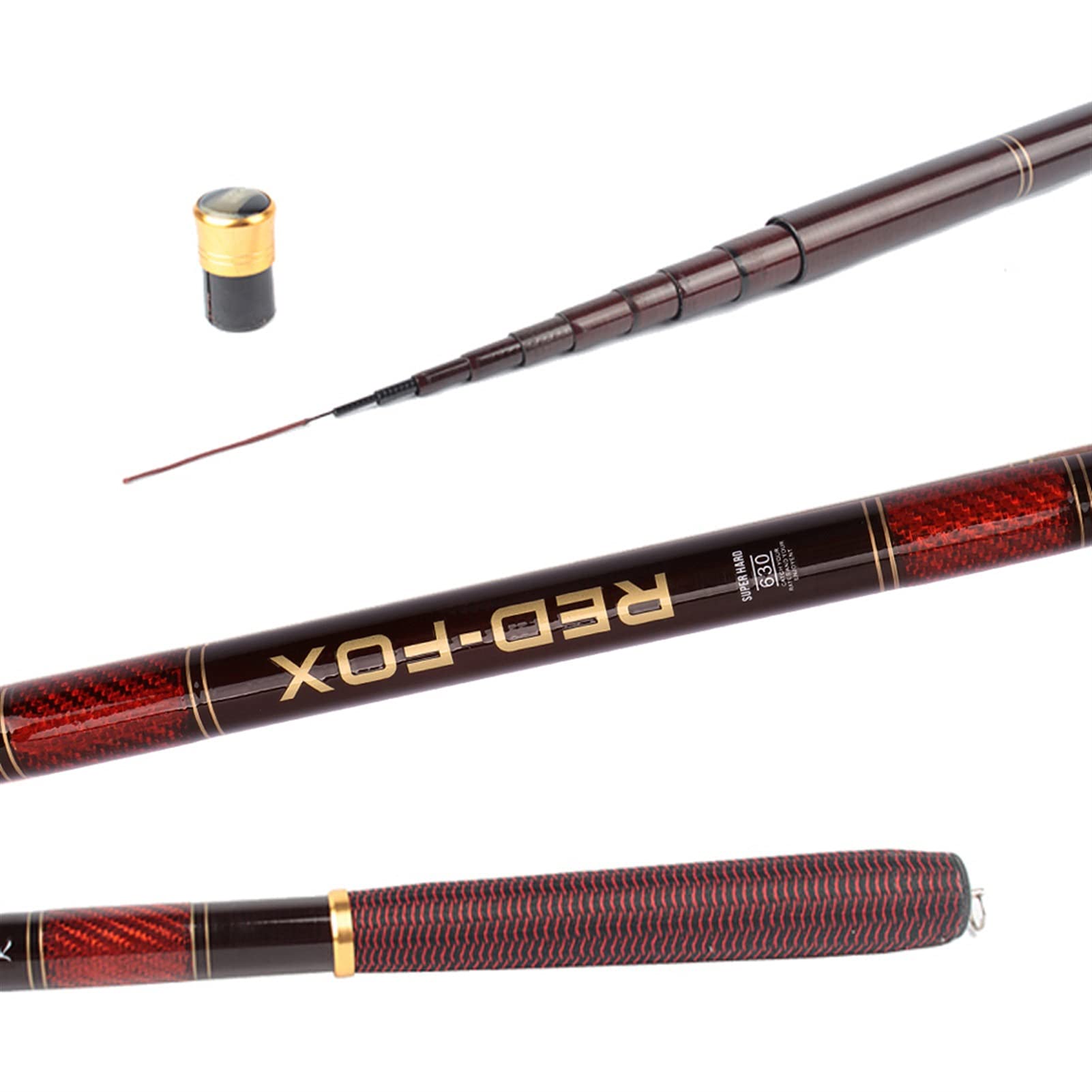 TOMYEUS Carbon Fiber Telescopic Fishing Rod - Ultra Light 7.2m Carp & Stream Fishing Pole | Portable Travel Rod for Freshwater, River & Lake Fishing Adventures