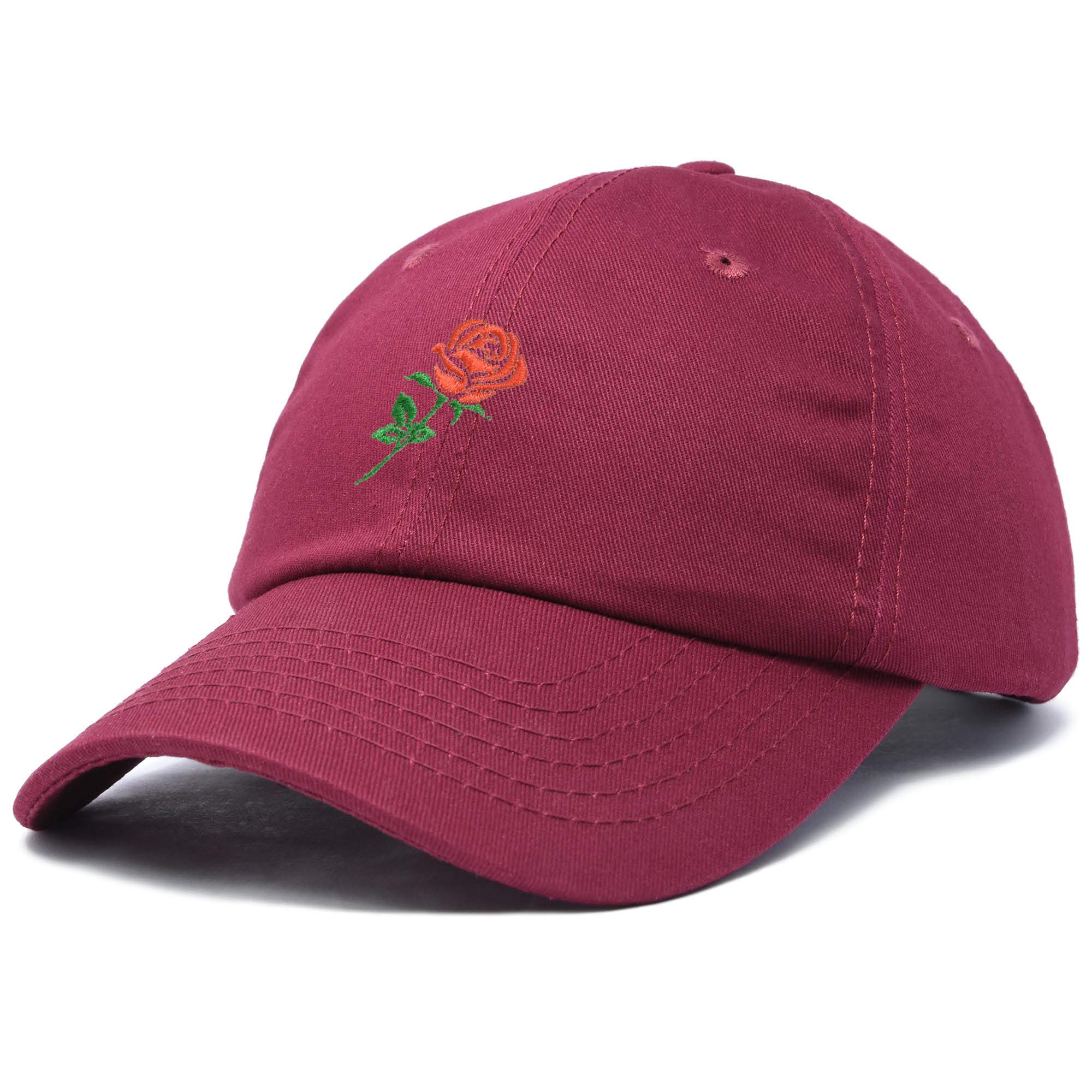 Premium Embroidered Red Rose Baseball Cap for Women - Fashionable Adjustable Dad Hat - Perfect for Outdoor Activities, Gardening, and Casual Wear