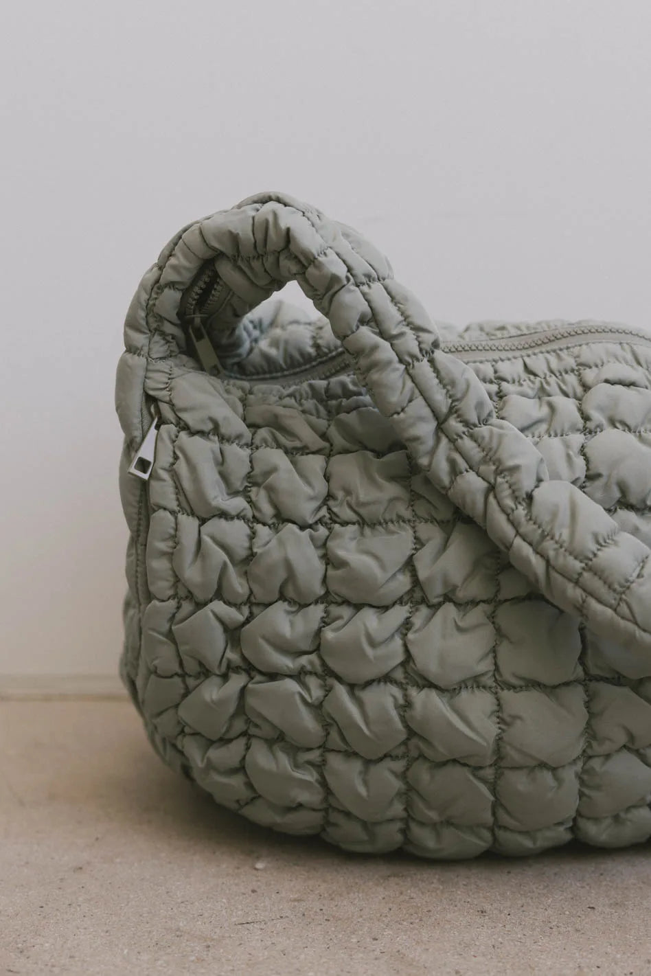 Nora Quilted Tote Bag for Women - Stylish Sage Green Handbag with Spacious Interior | Perfect for Work, Travel & Everyday Use