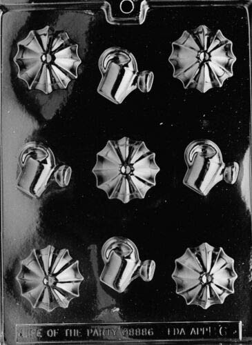 BS Small Umbrella & Watering Can Mints Mold (BTL) - Chocolate Cupcake Decorations for Baby Showers, Birthday Parties & Wedding Favors
