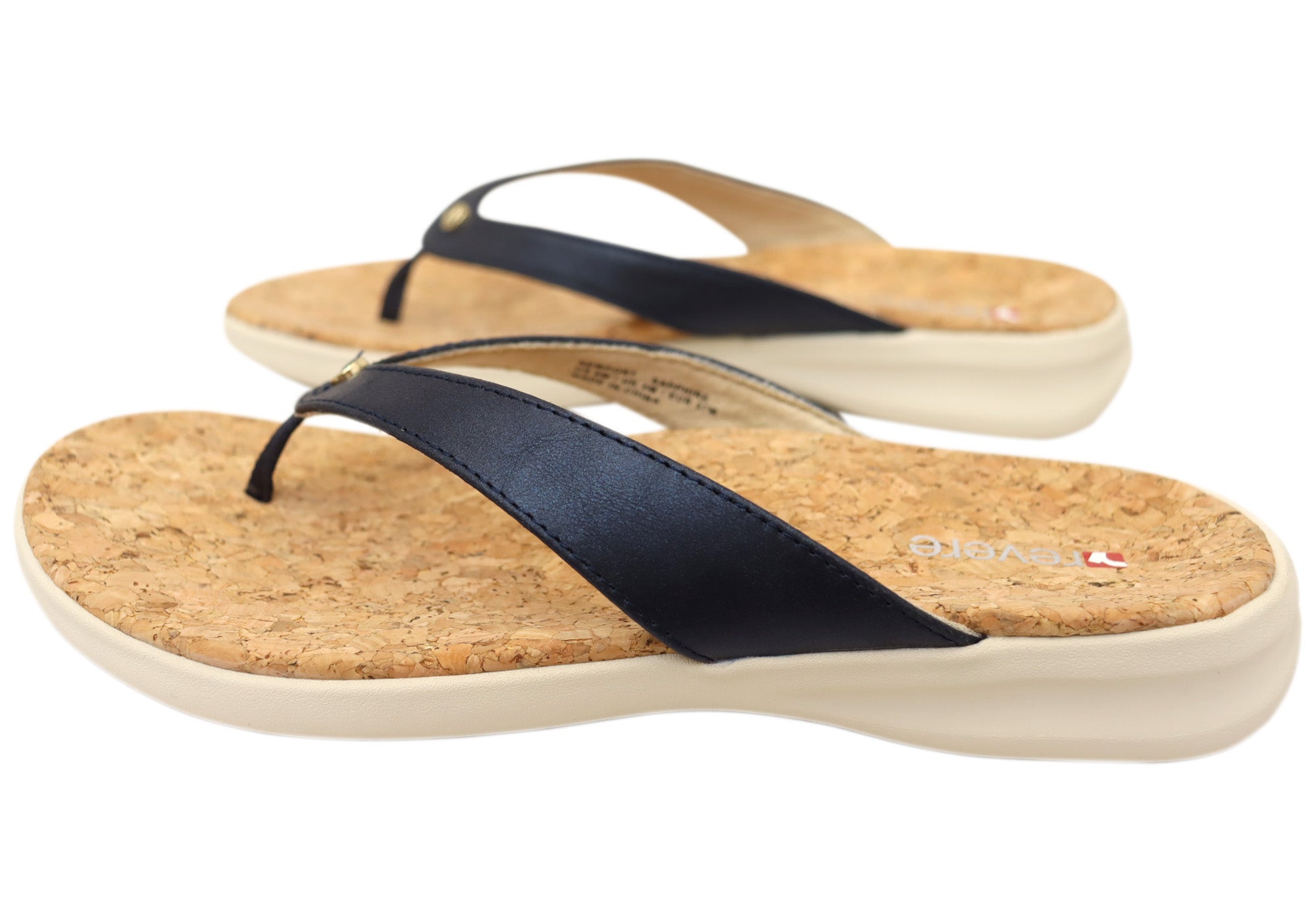 Revere Newport Women's Comfortable Leather Supportive Thong Sandals - Perfect for Beach, Vacation & Summer Walking