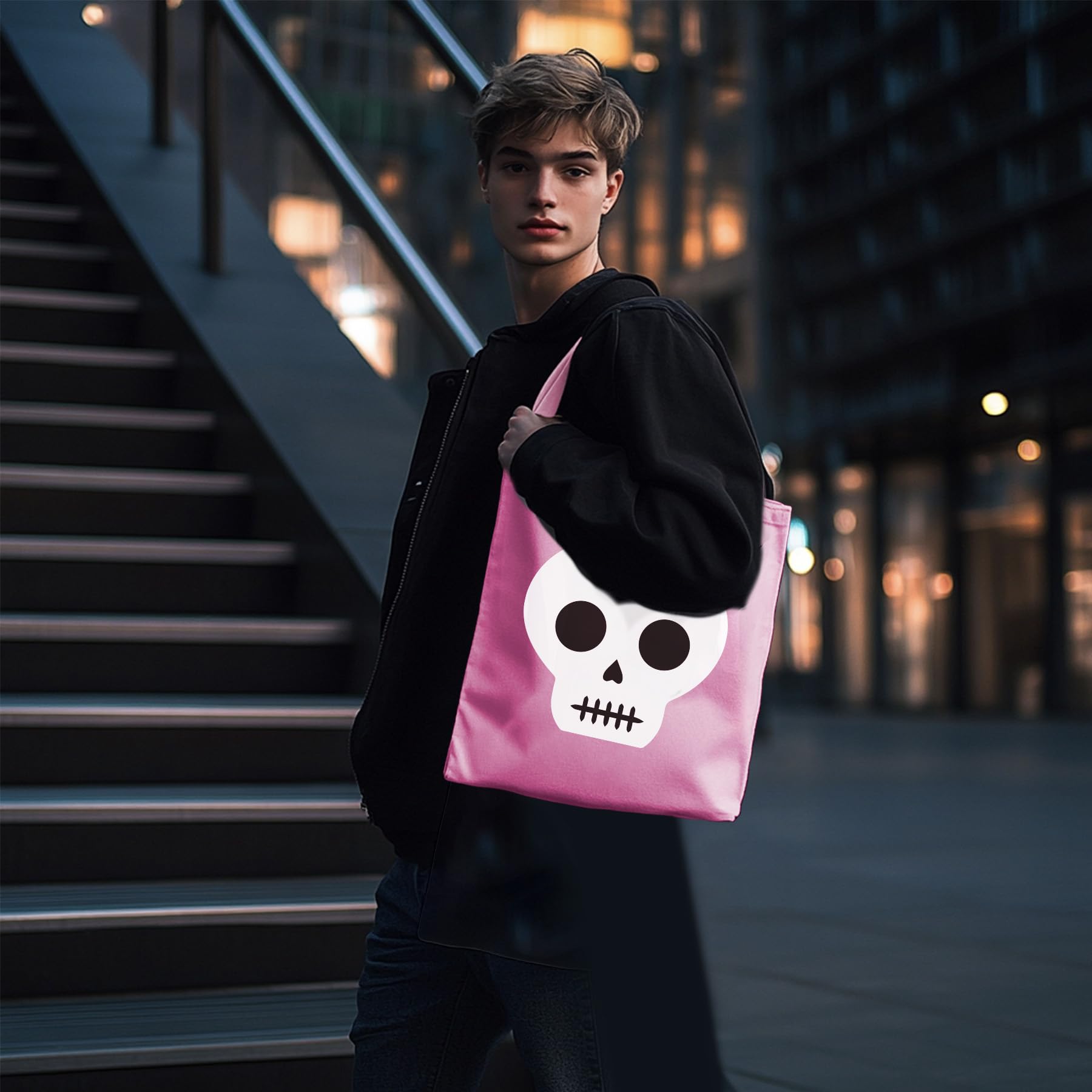 Stylish Halloween Tote Bag for Women - Cute Pumpkin & Ghost Design - Perfect for Trick or Treating, Grocery Shopping & Beach Outfits