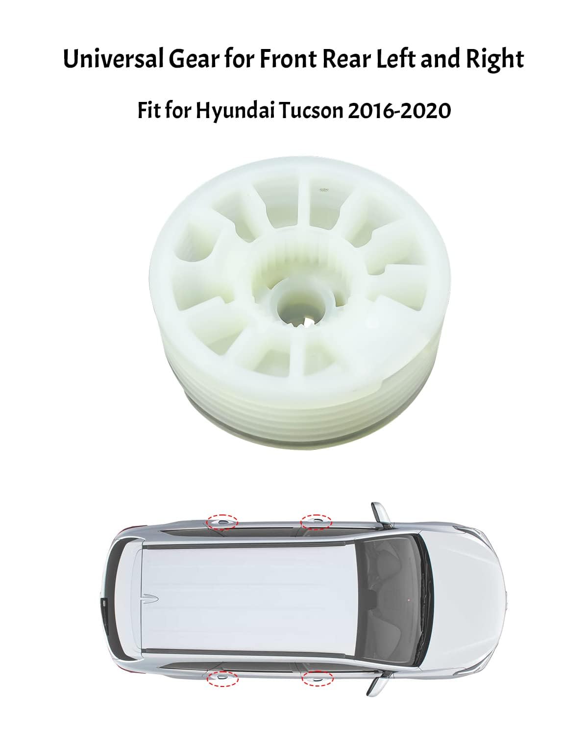 Hyundai Tucson 2016-2020 Window Regulator Drum Gear - Universal Front Rear Left Right Replacement Part for Smooth Window Operation