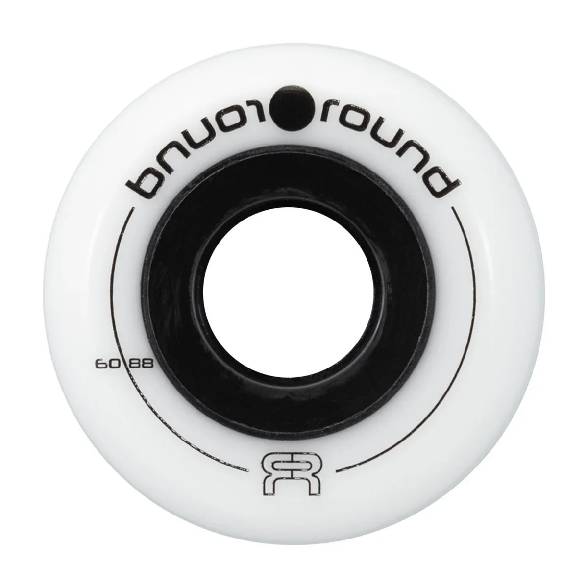 FR Round Wheels 60mm/88A White (4 Pack) - Premium Skateboard Wheels for Smooth Riding on Streets & Parks