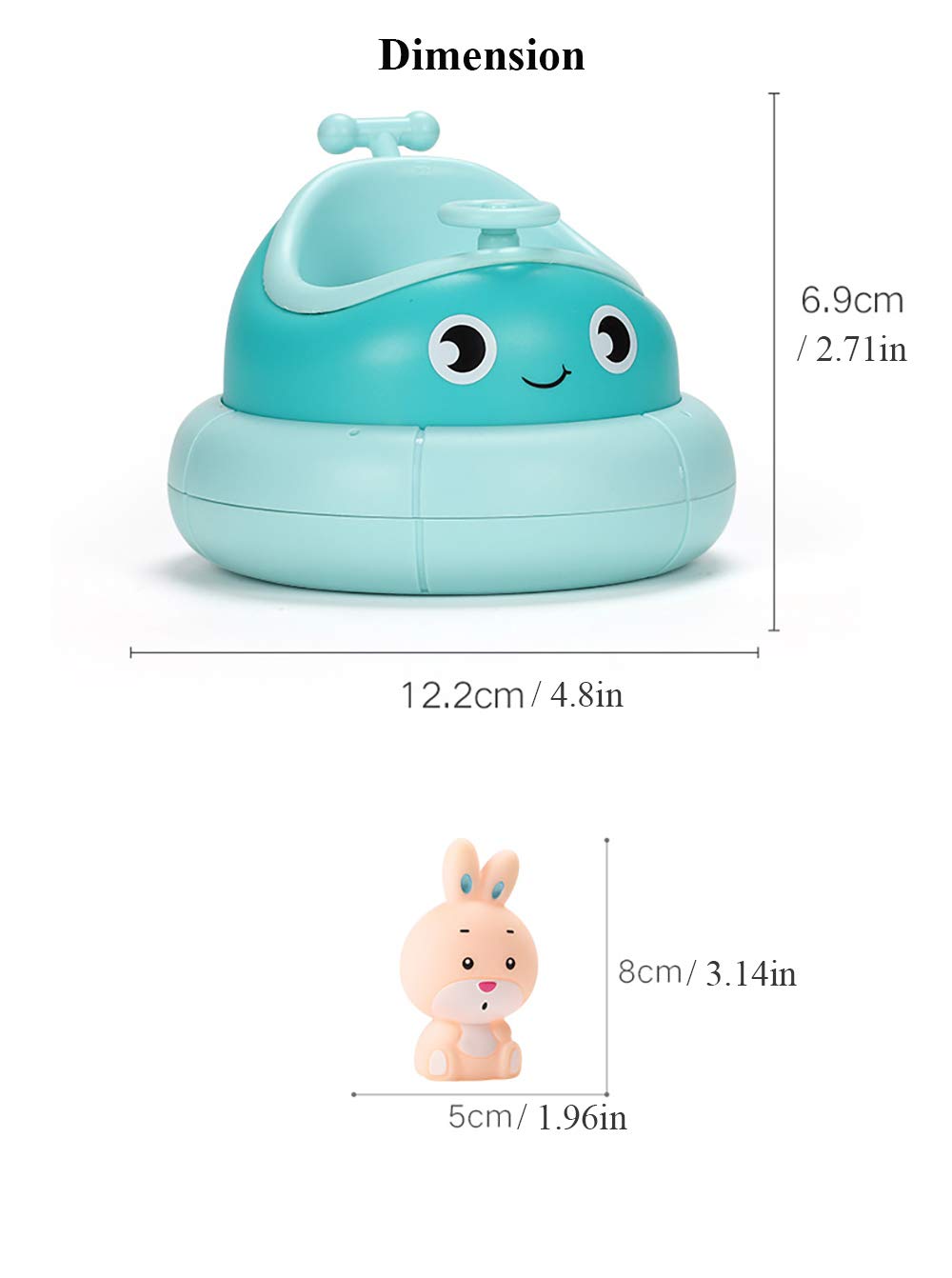 Electric Bathtub Fountain Toy for Kids - Fun Rotating Boat Bath Toy with Water Spray & Squirt Features (Rabbit Design) - Perfect for Bathtime Play & Sensory Development
