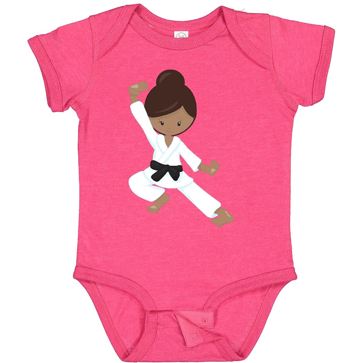 Inktastic African American Girl Black Belt Karate Girl Baby Bodysuit - Cute Martial Arts Outfit for Infants & Toddlers - Perfect for Karate Class, Playtime & Black History Month Celebrations