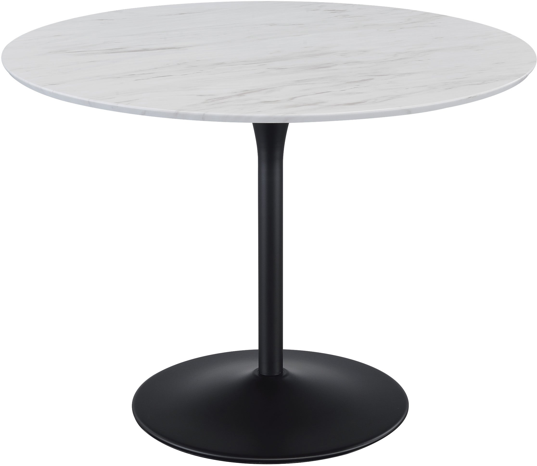 White Faux Marble - Black Base