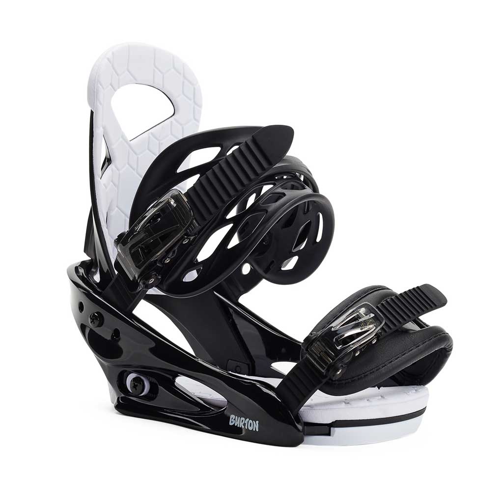 Burton 21/22 Kids Smalls Re:Flex Snowboard Bindings - Black | Perfect for Young Riders & Beginner Snowboarders | Mountain & Park Riding