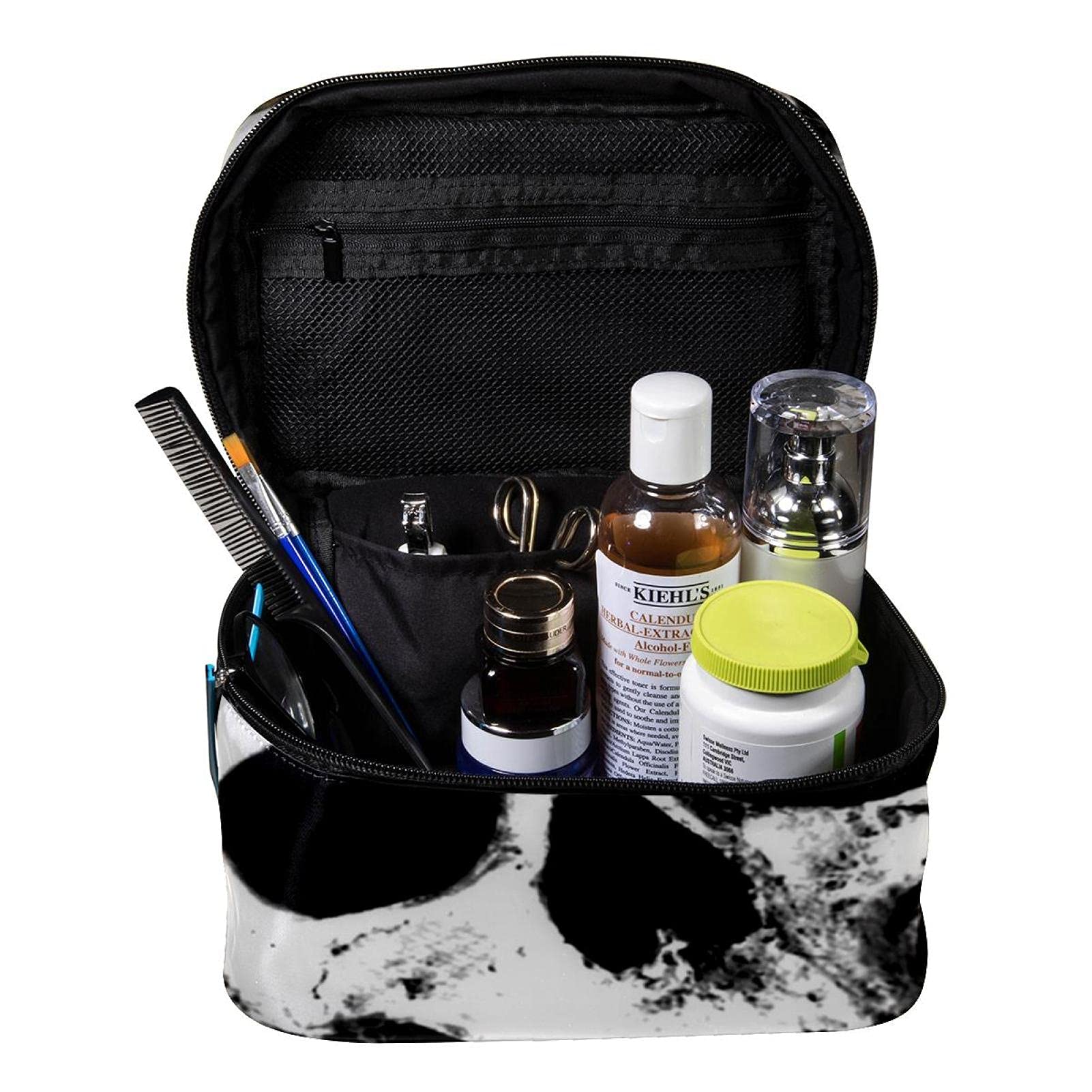 Dead King Floral Travel Makeup Bag - Large Cosmetic Organizer for Women | Travel & Daily Use