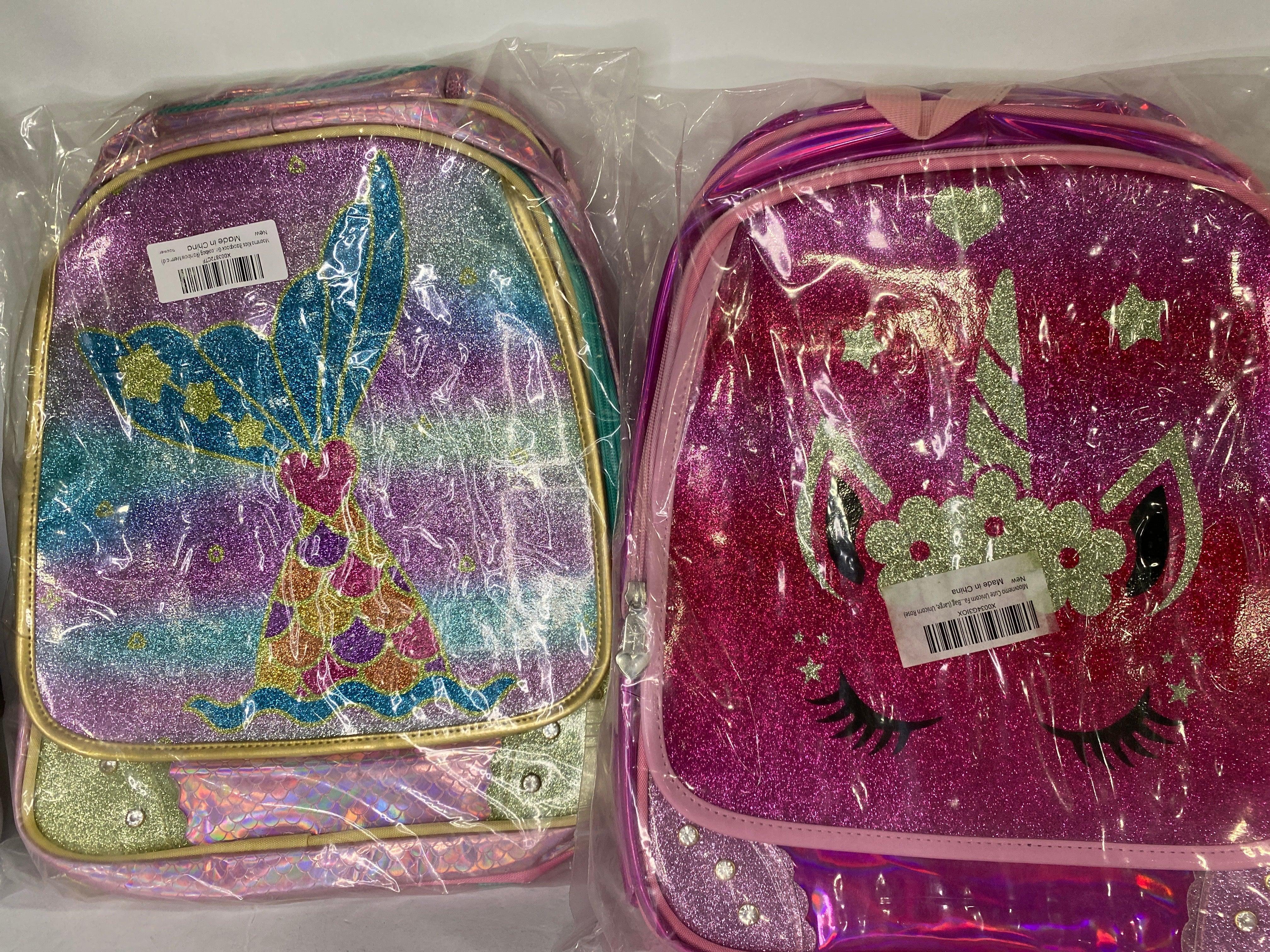 50 Pcs Glitter Girl Backpacks Bulk Lot - Sparkly School Bags for Girls, Kids, Teens - Perfect for School, Travel, and Birthday Party Favors