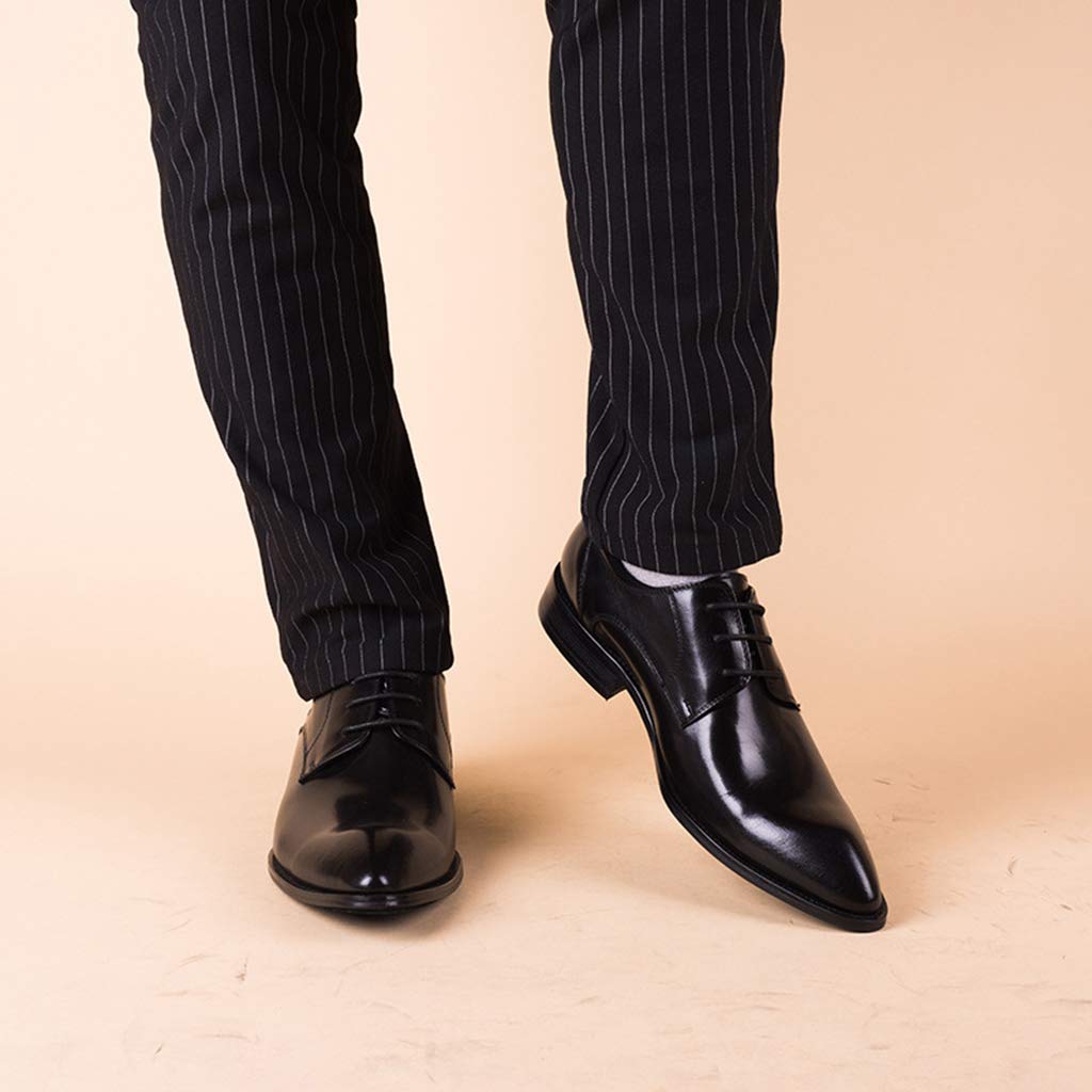 Premium Men's Business Leather Dress Shoes - Handmade Formal Captain Shoes for Work, Party & Banquet - Black (Size 40/UK 7/US 7.5) - Ideal for Office, Weddings & Special Occasions