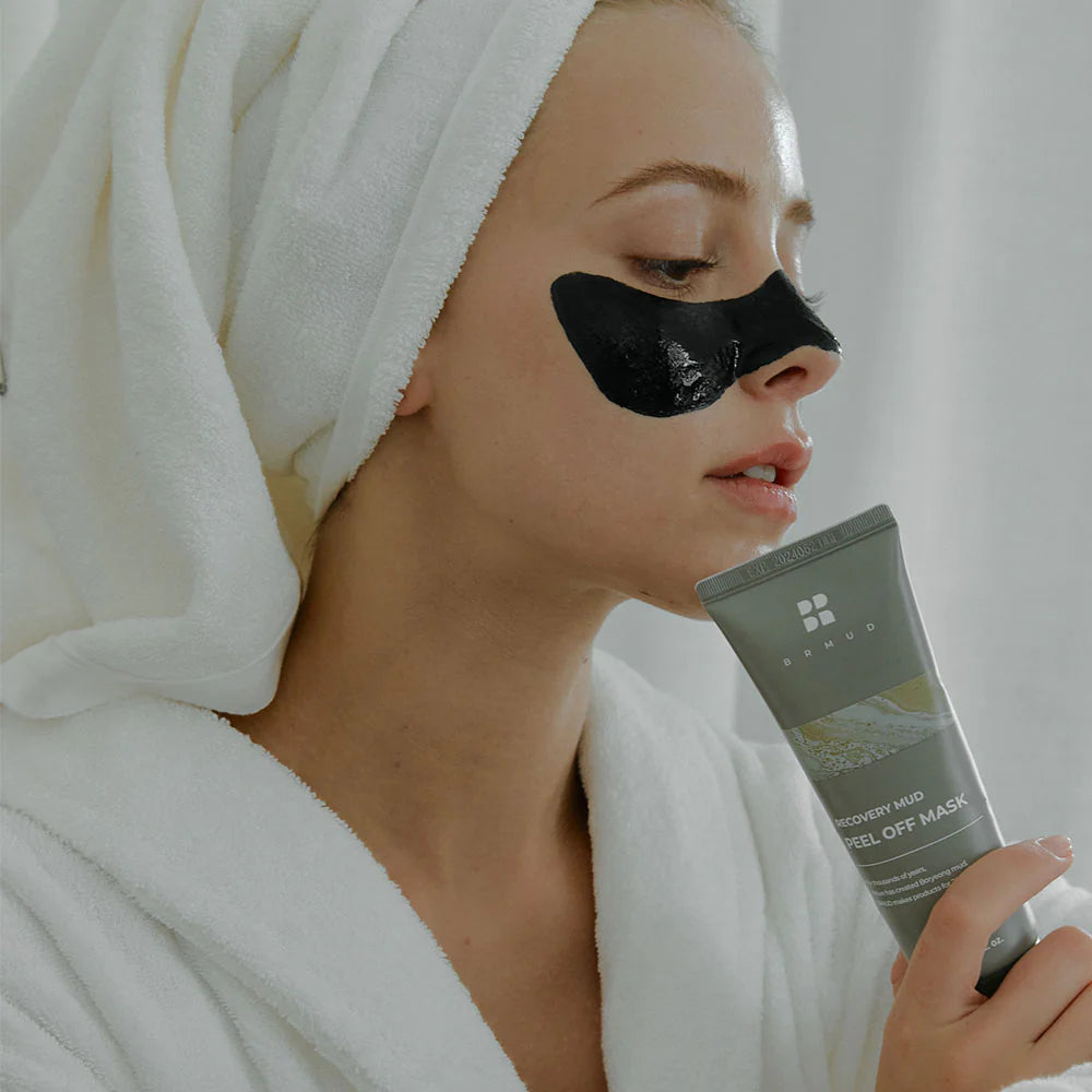 BRMUD Detoxifying Recovery Mud Peel Off Mask - 110ml | Deep Cleansing & Pore Minimizing Face Mask for Glowing Skin | Perfect for Spa Nights & Self-Care Routines