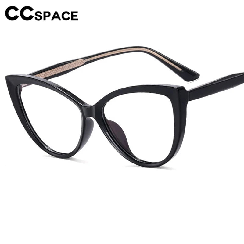CCspace Women's Full Rim Square Cat Eye Titanium Eyeglasses Frame - Lightweight & Durable TR90 Material - Perfect for Work, Reading & Fashion Accessories