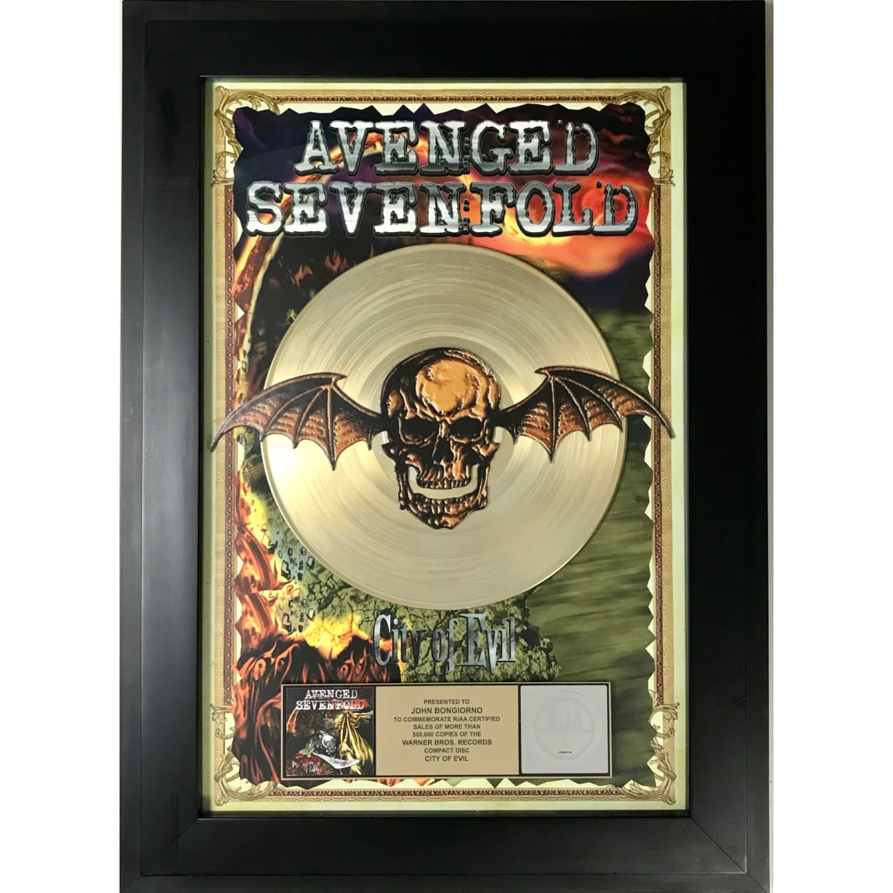 Avenged Sevenfold City Of Evil RIAA Gold Certified Album - Rock Music CD for Collectors & Fans | Perfect for Home Display, Music Collections & Gifts