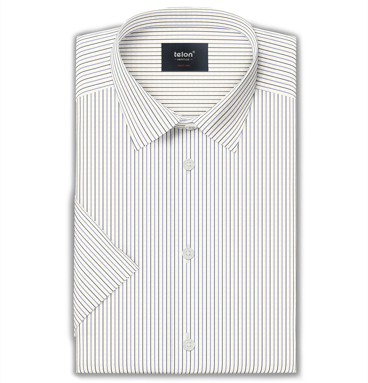 Premium 100% Cotton Short Sleeve T-Shirt - Cream with Navy & Black Stripes - Casual Wear for Men & Women - Perfect for Summer Outings, Beach Trips and Everyday Comfort
