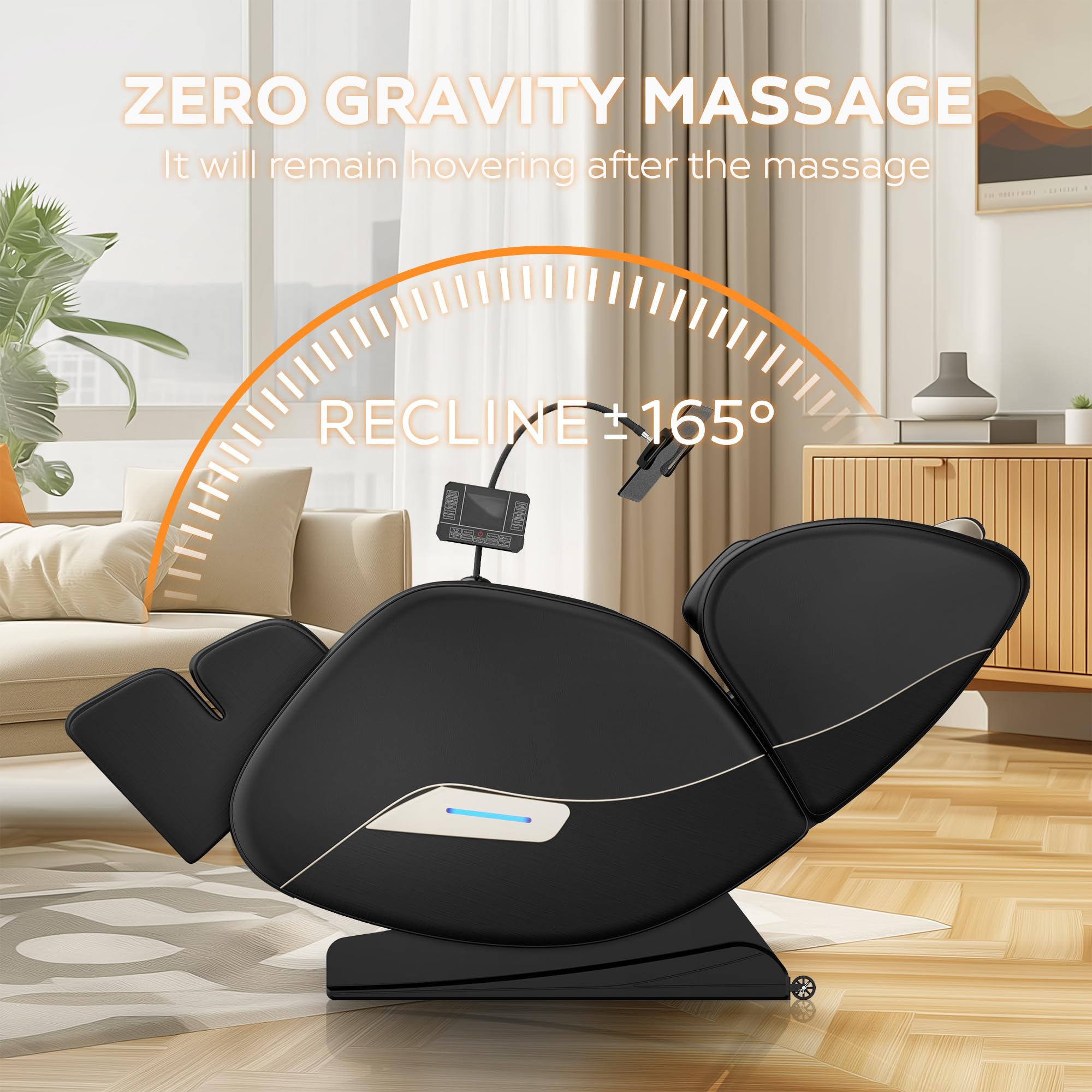 2025 Full Body Zero Gravity SL-Track Shiatsu Massage Recliner Chair with Body Scan Technology, 6-Point Rollers, Air Compression, Heating & Yoga Stretch - Perfect for Home Office Relaxation & Pain Relief Therapy