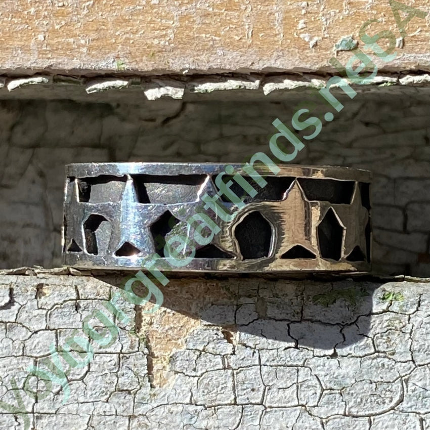 11 Sterling Silver Stars Band Ring for Women - Elegant Stackable Jewelry for Everyday Wear & Special Occasions