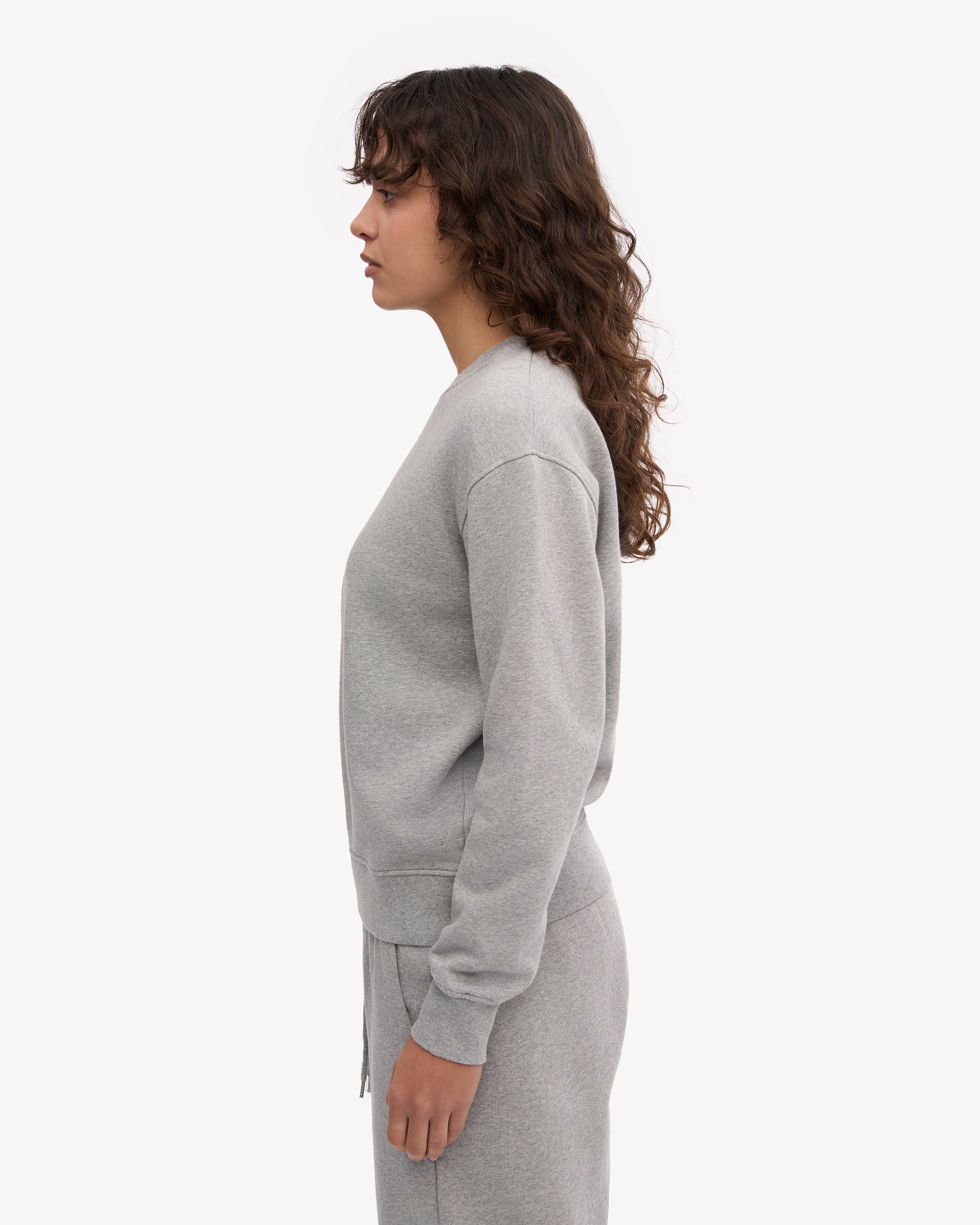Organic Cotton Women's Classic Crew Neck T-Shirt - Heather Grey - Comfortable Casual Wear for Everyday Outfits & Layering