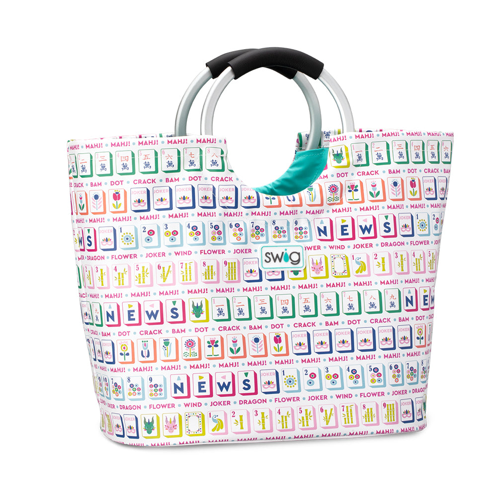 Mahjong Loopi Tote Bag - Stylish Reusable Shopping Bag with Mahjong Design - Perfect for Groceries, Beach Trips & Daily Use