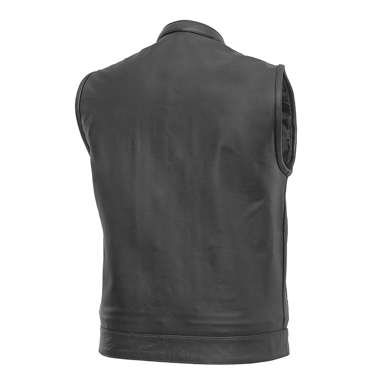 FIRST MFG CO Men's Leather Motorcycle Vest - Biker Jacket for Harley Davidson & Cruiser Riders - Durable Biker Club Vest for Riding & Motorcycle Events