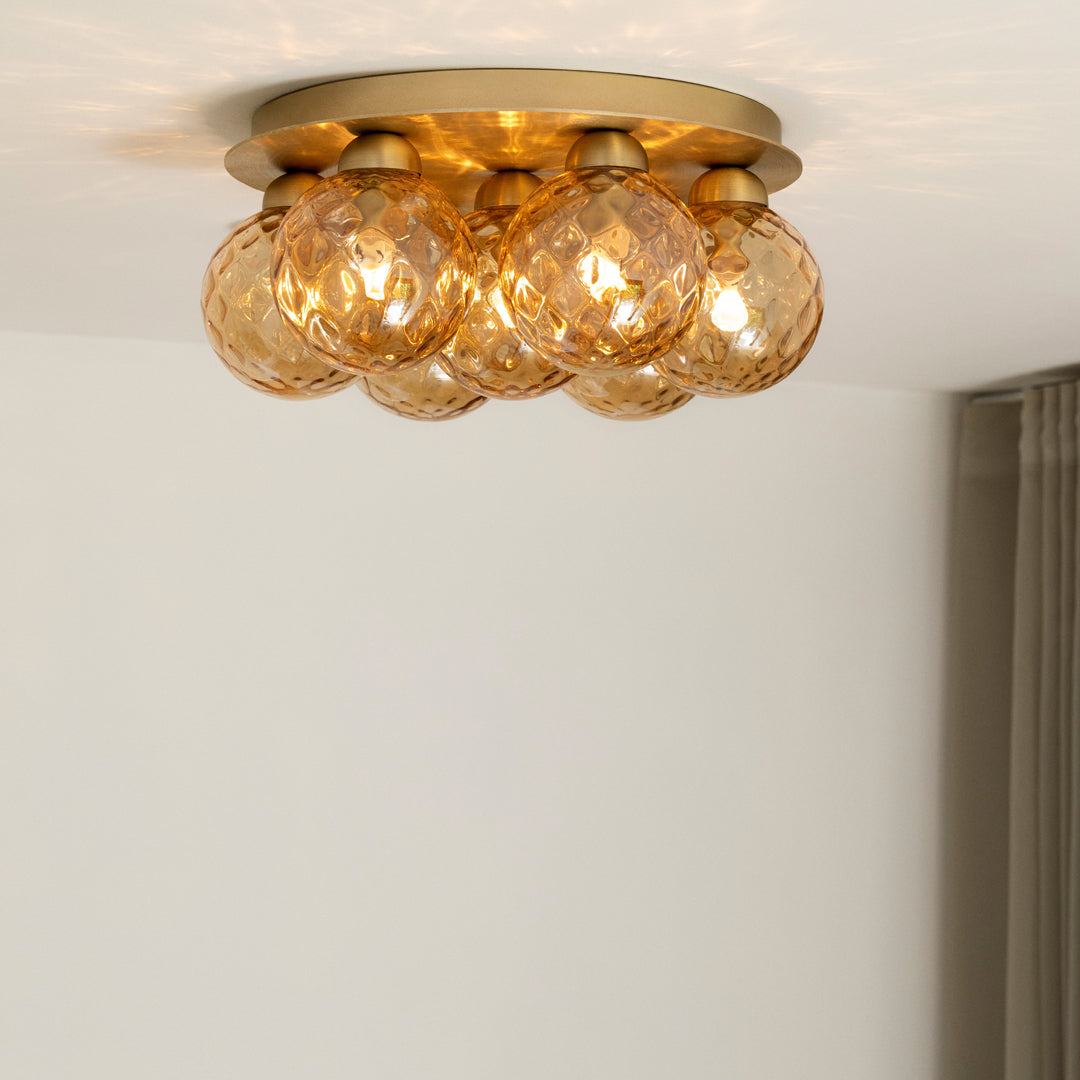 Apiales 7-Light Modern Ceiling Fixture - Elegant Flush Mount Lighting for Living Room, Bedroom & Dining Room