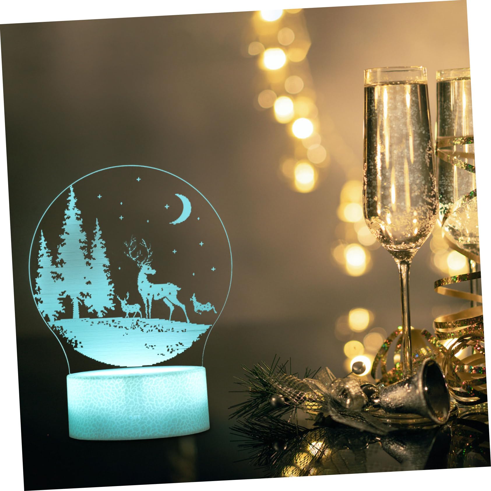 BUTIFULSIC LED Night Light - Christmas Decorations, Xmas Style Desktop Lamp, Safe & Odor-Free for Kids Room, Bedside, Holiday Home Decor