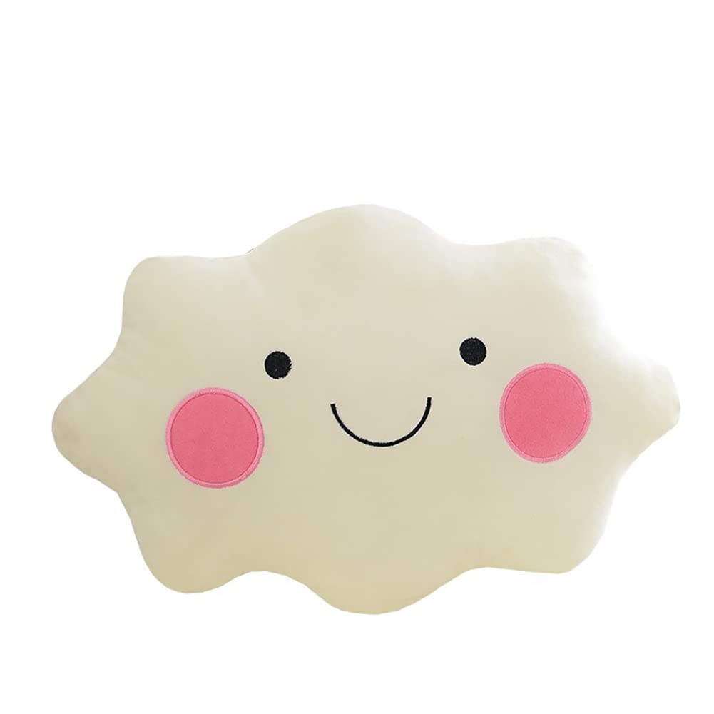 Soft Cloud Shaped Pillow - Decorative Throw Pillow for Home, Nursery, Playroom Decor - 13.5 Inch Fluffy Cloud Cushion for Kids Room, Bedroom, Sofa & Cozy Reading Nook