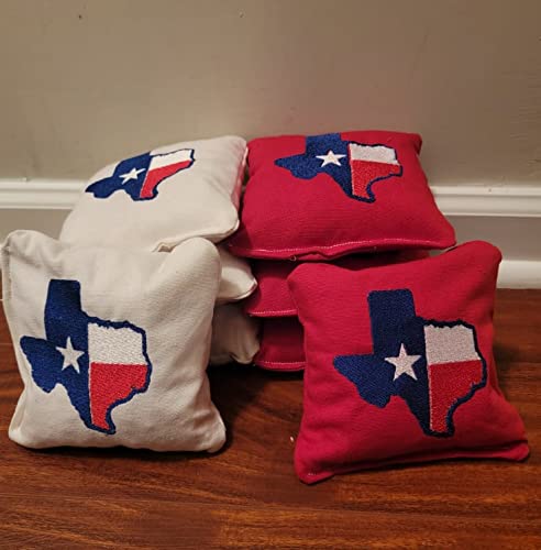 Texas State Flag Cornhole Bags Set of 8 - Premium Outdoor Toss Game Accessories for Backyard Parties, Tailgating & BBQ Events