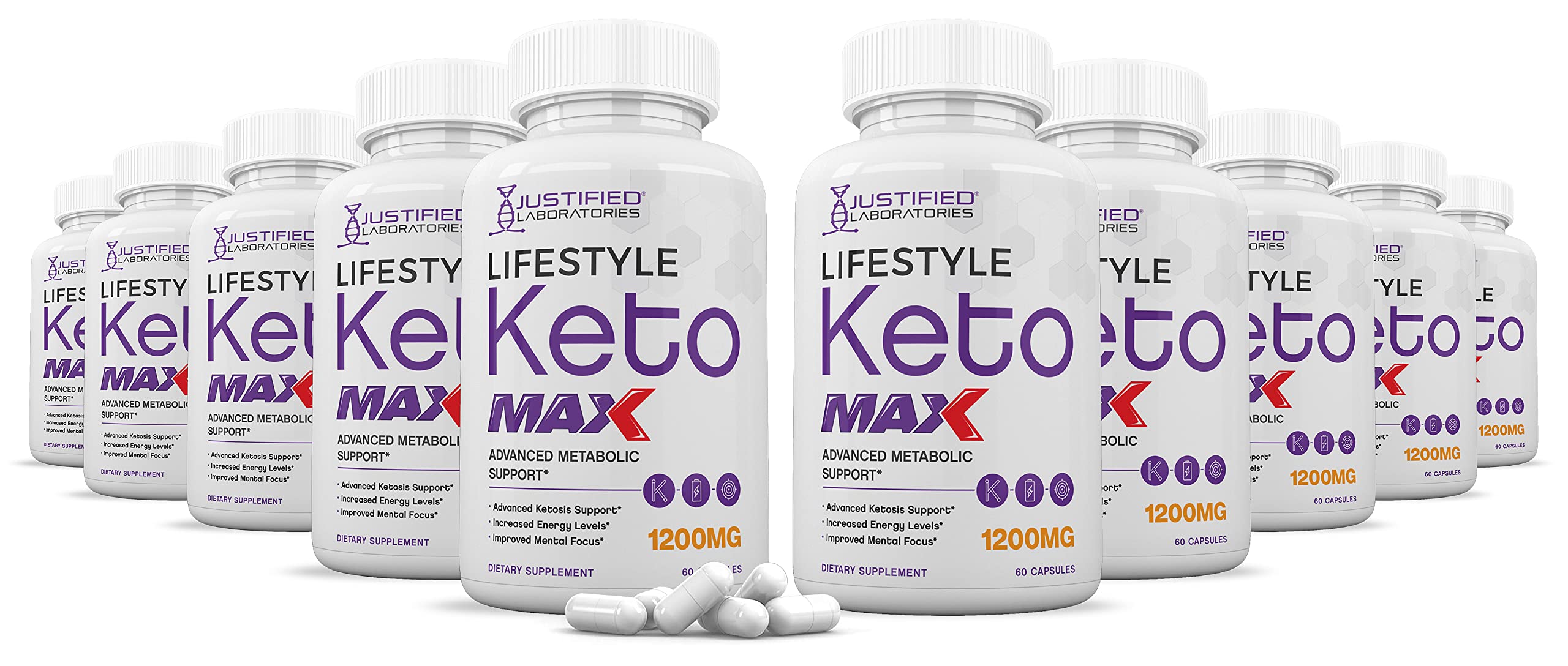 (10 Pack) Lifestyle Keto Max 1200MG Pills with Apple Cider Vinegar & goBHB - Strong Exogenous Ketones Ketogenic Supplement for Men & Women - 600 Capsules for Weight Loss & Ketosis Support - Perfect for Keto Diet & Energy Boost