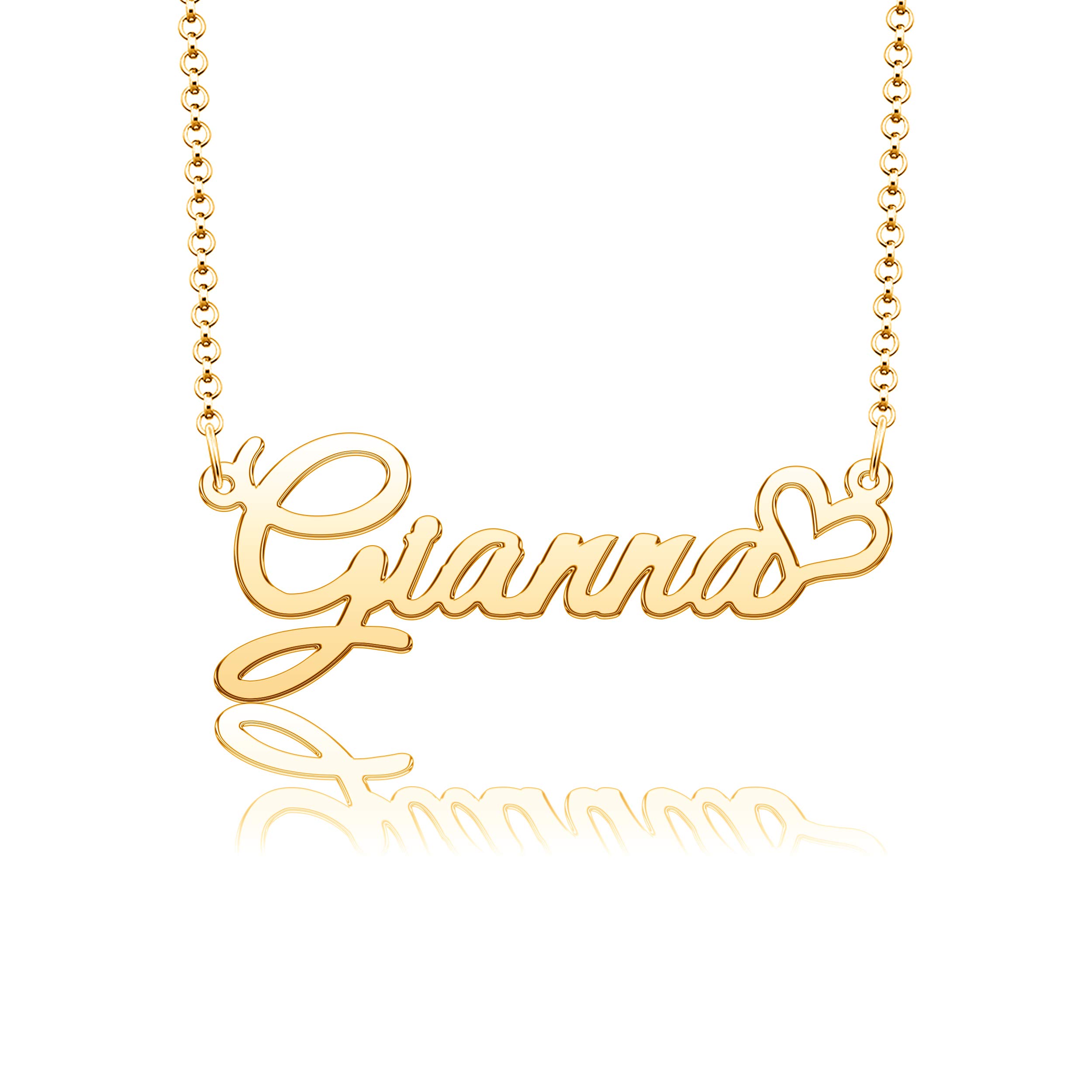 Personalized Name Necklace for Women & Girls - Heart Symbol Copper & Gold Name Jewelry - Perfect for Birthdays, Anniversaries & Gifts