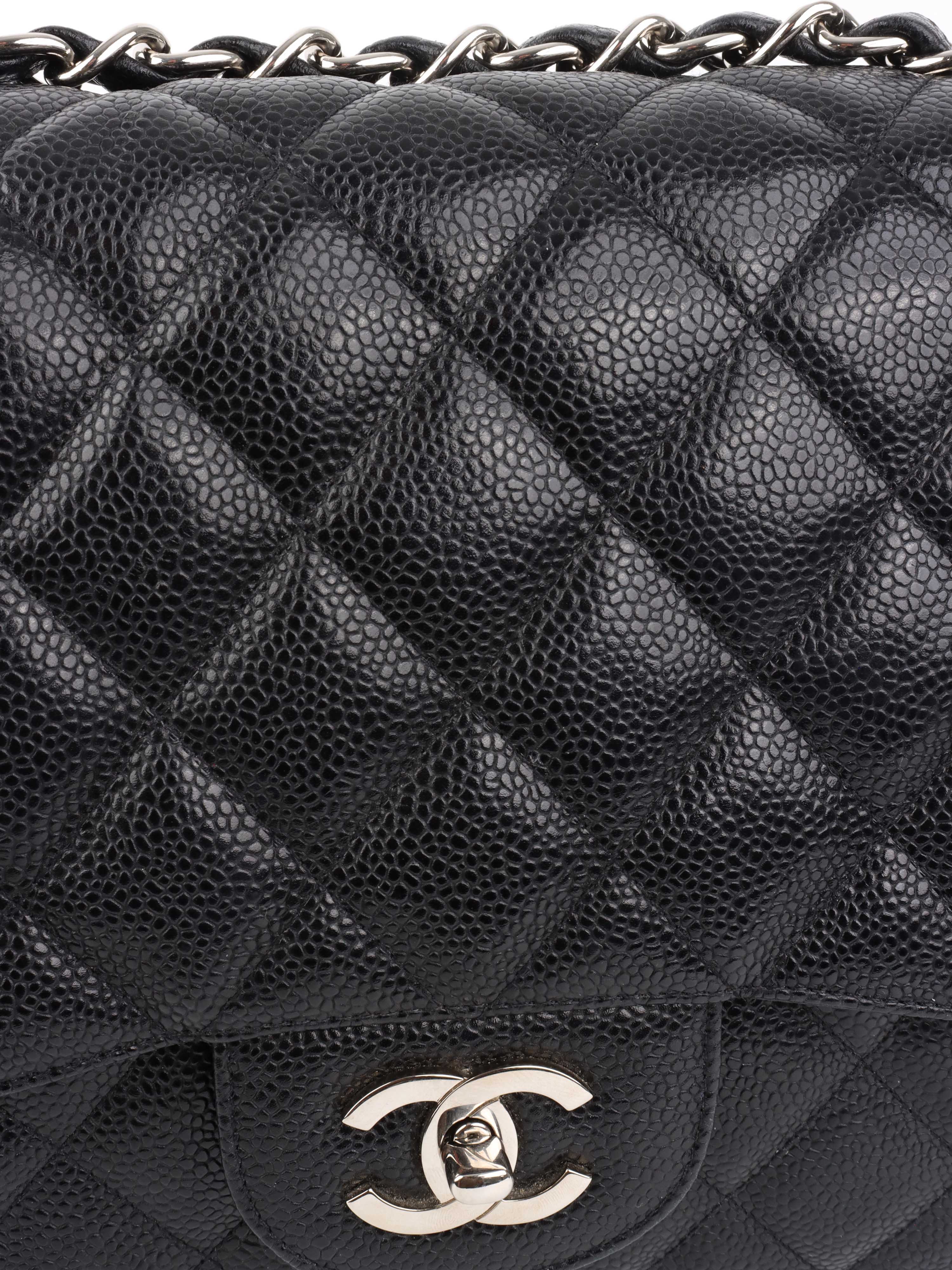 Authentic Chanel Black Jumbo Classic Flap Bag in Caviar Leather - Luxury Designer Handbag for Women, Perfect for Parties, Work & Everyday Use