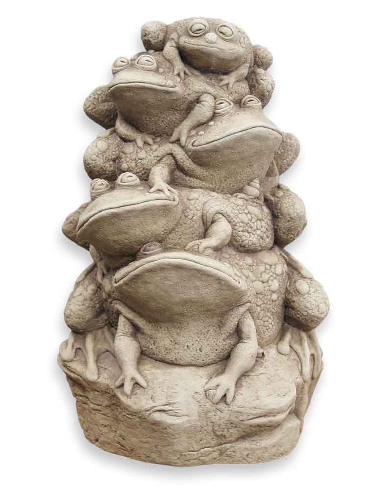 Carruth Studio Cast Stone Sculpture 'Leap Frog' #308A - Handcrafted Garden Statue for Outdoor Decor, Patio & Yard Art