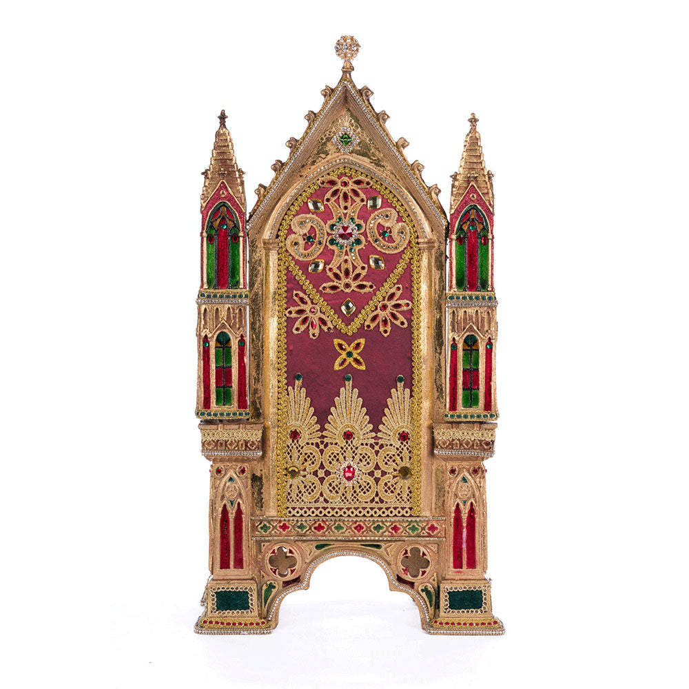 Christmas Castle Santa Chair by Katherine's Collection - Festive Holiday Throne for Santa Claus, Perfect for Christmas Decorations & Holiday Photo Backdrops