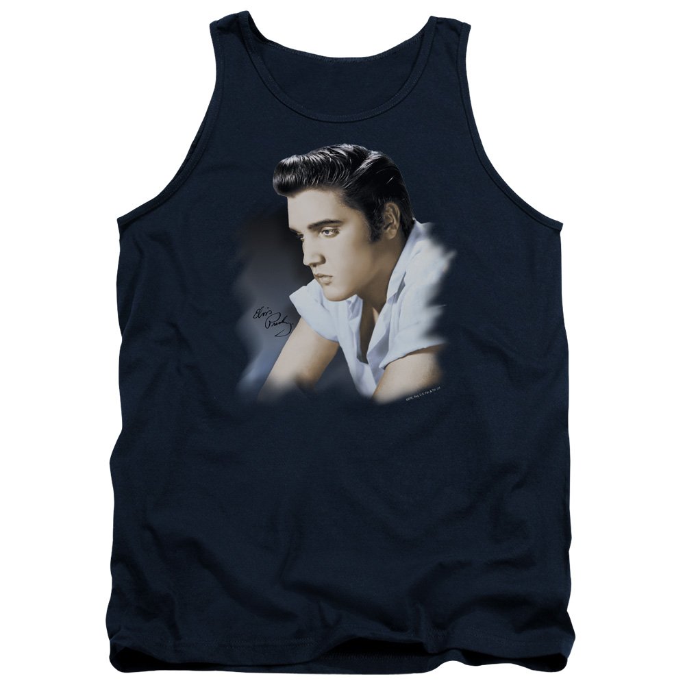 Elvis Presley Blue Profile Unisex Tank Top for Men & Women - Vintage Rock Band Tee for Concerts, Parties & Casual Wear