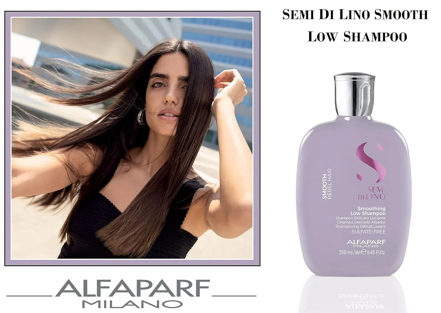 Alfaparf Milano Semi Di Lino Smooth Smoothing Shampoo 250ml & Conditioner 200ml Duo Set - Hydrating & Frizz Control for Smooth, Silky Hair - Perfect for Dry, Damaged & Curly Hair Types