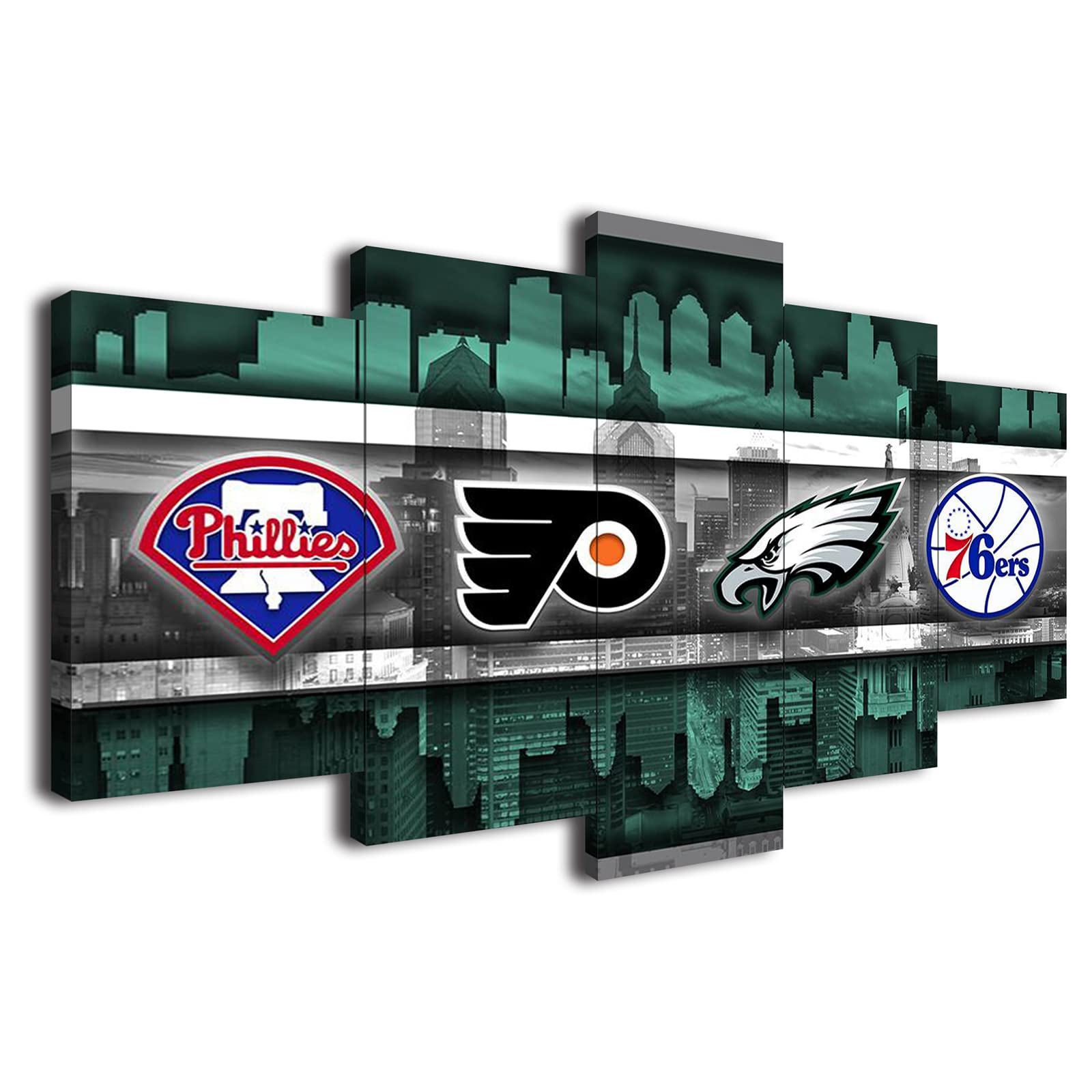 Philadelphia Eagles Football Team Canvas Wall Art Print - Framed Sports Fan Decor for Home, Office, or Man Cave (120x225cm) - Perfect for Game Rooms, Sports Bars, and Fan Gifts