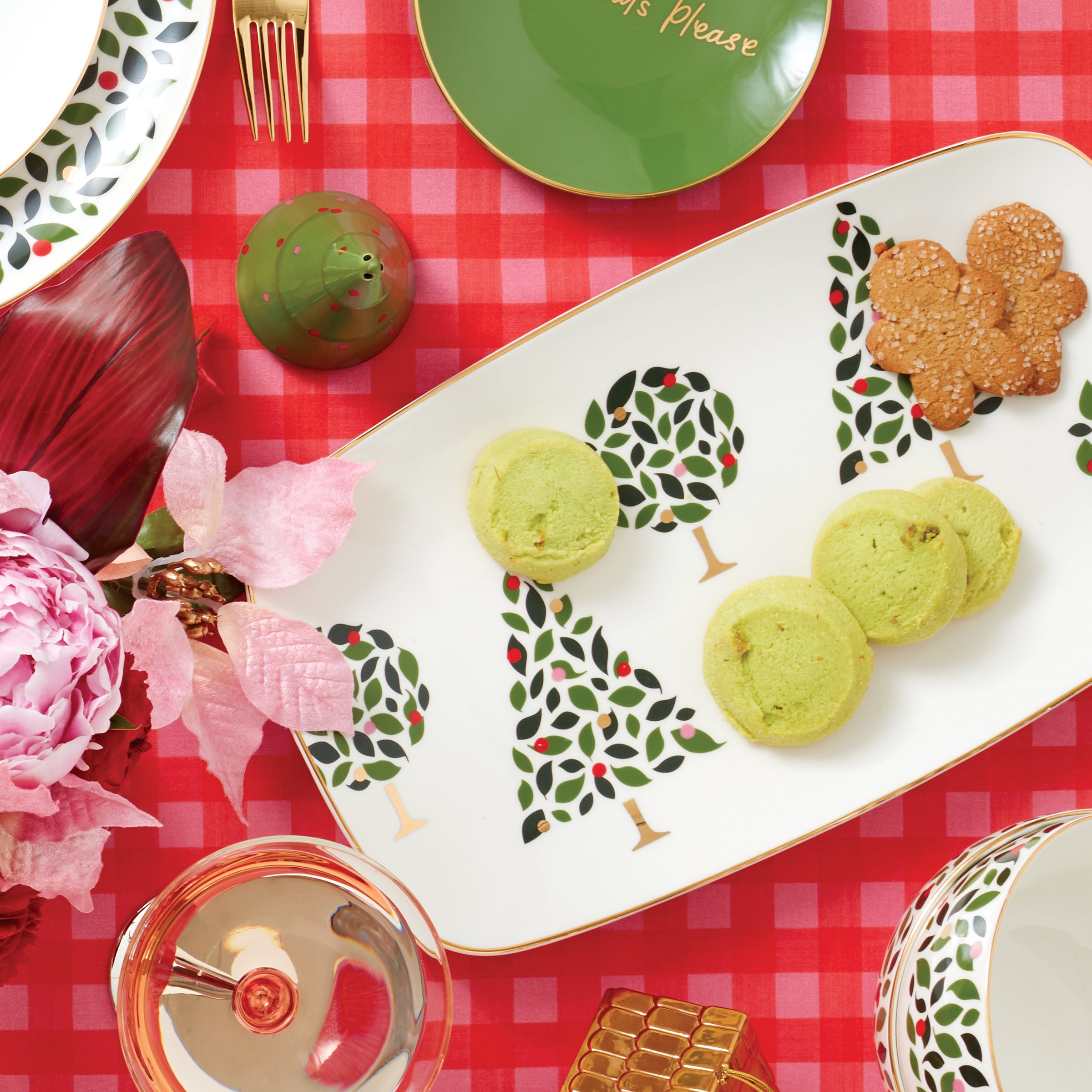 Evergreen Hors d'Oeuvres Serving Tray - Elegant Appetizer Platter for Parties, Weddings & Entertaining - Perfect for Cheese, Fruits & Finger Foods