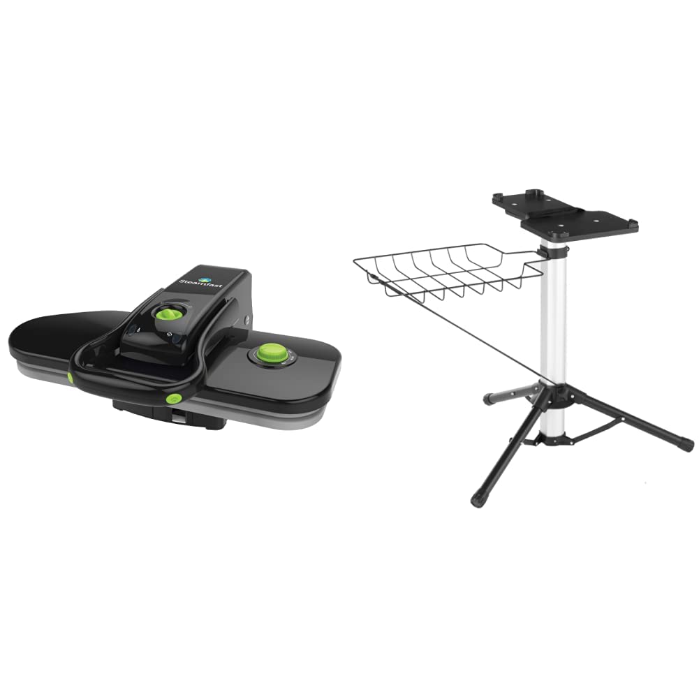 Steamfast SF-623 Mid-Size Steam Press with Multiple Fabric Settings & Steam Burst Function - A600-027 Steam Press Stand (Black) - Perfect for Home Ironing, Laundry, and Professional Garment Care