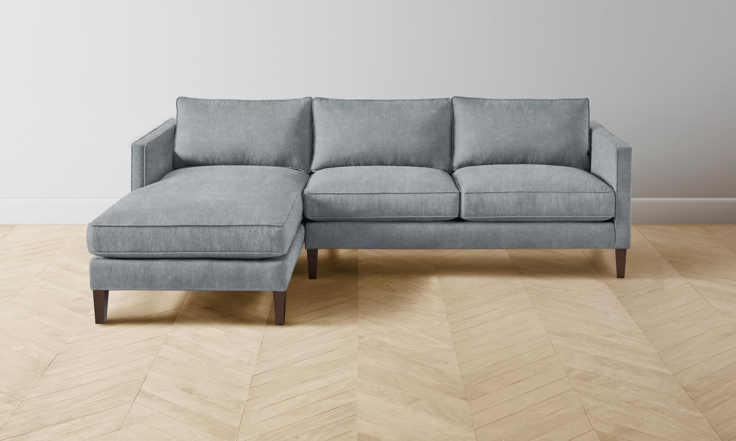 Premium Crosby Sectional Sofa with Performance Mélange Weave Fabric in Aegean Blue - Perfect for Living Room, Family Room or Home Theater Comfort