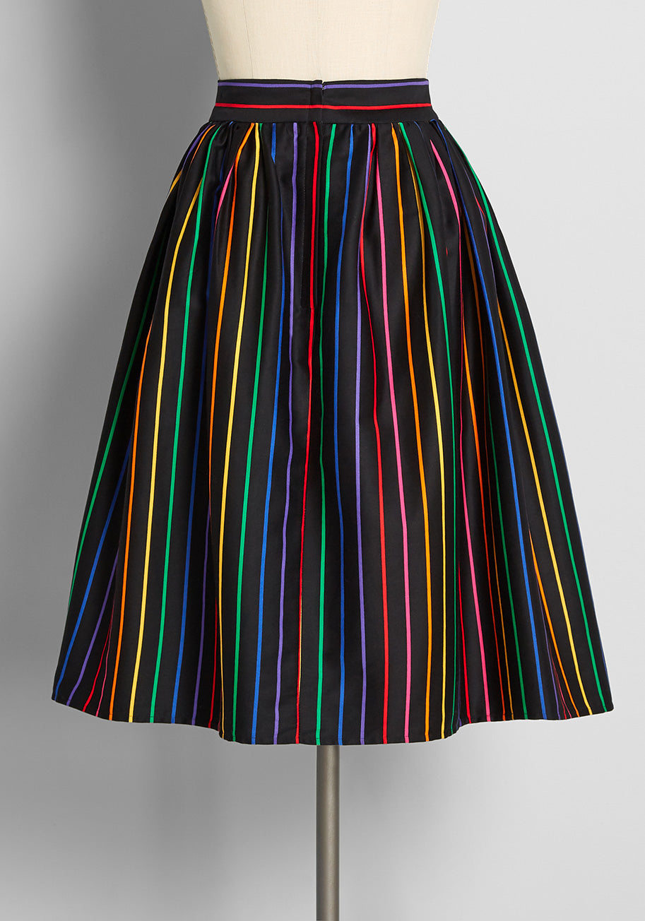 Rainbow Swing Skirt - Flowy A-Line Skirt for Women | Perfect for Summer Outfits, Beach Vacations & Casual Wear