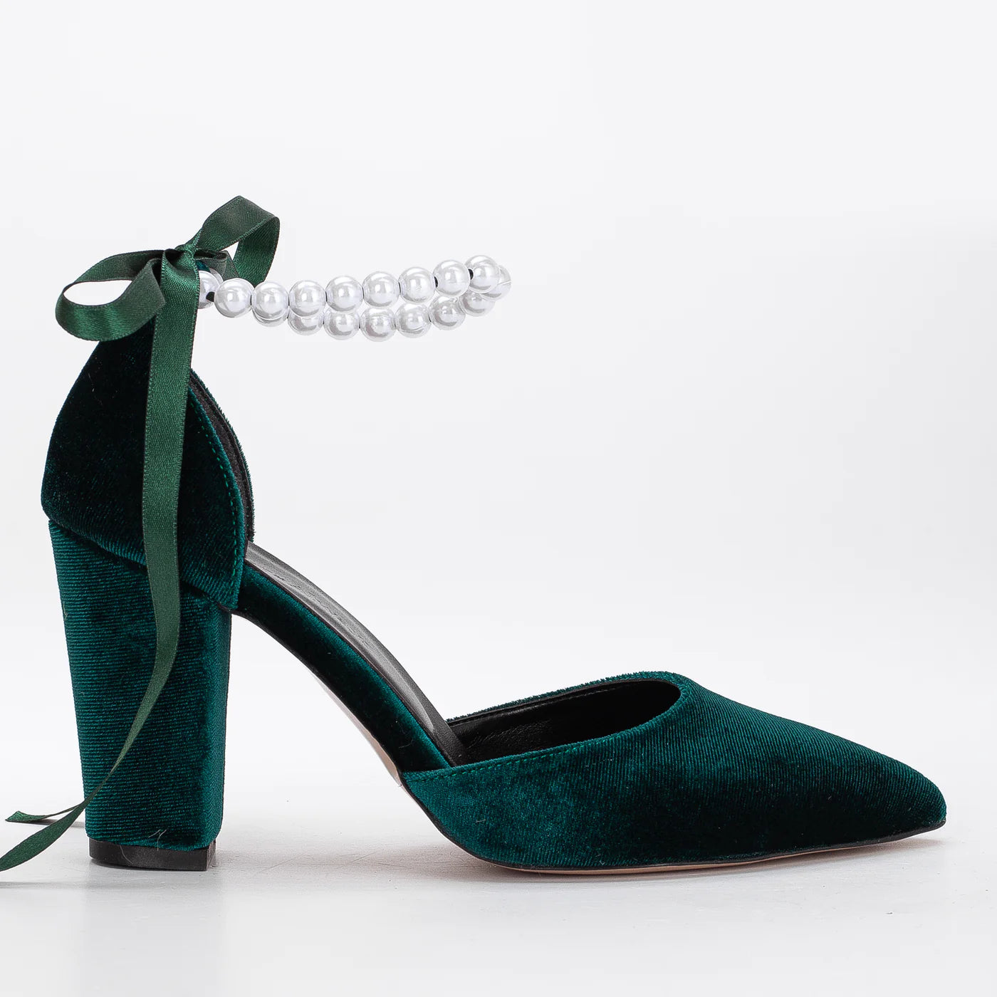 Agnes Green Velvet Heels for Women - Elegant High Heel Shoes for Party, Wedding & Evening Events | Comfortable & Stylish Dress Shoes for Special Occasions