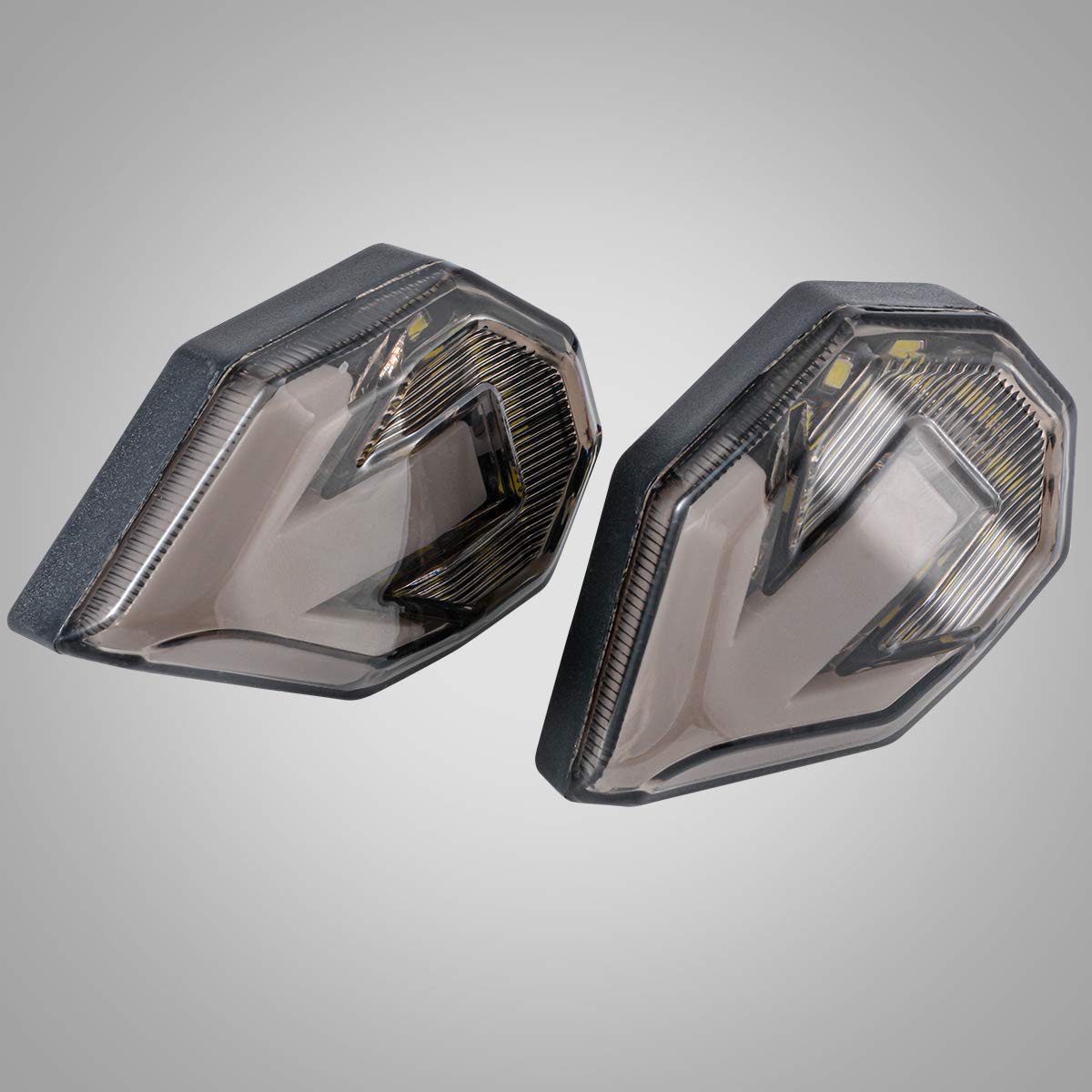 Universal Motorcycle Turn Signal Lights - Amber Yellow Blinkers & Red Daytime Running Lamps - Front/Rear Indicators Compatible with Kawasaki, Yamaha, Suzuki (4-Pack) - Perfect for Night Riding, Commuting & Custom Bike Builds